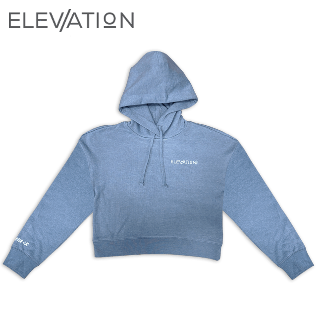 Hoodie – Flint Blue Heather – Cropped Womens Medium