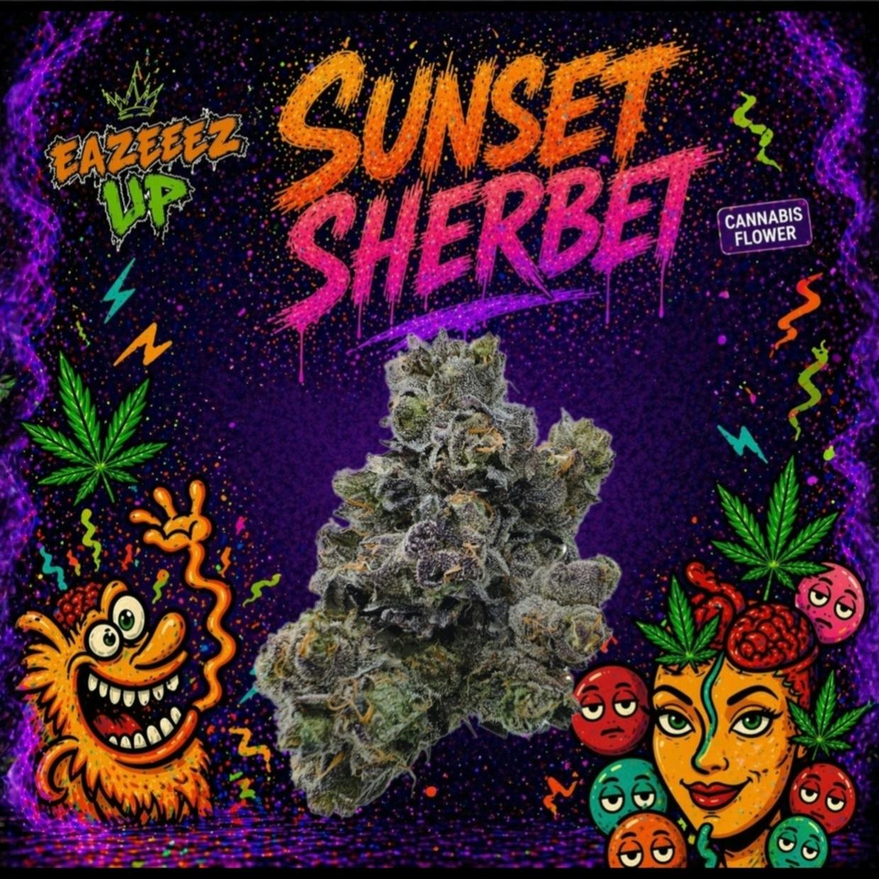 Sunset Sherbert - Top Indoor - New Drop- (3.5g-1/8oz) - Indica