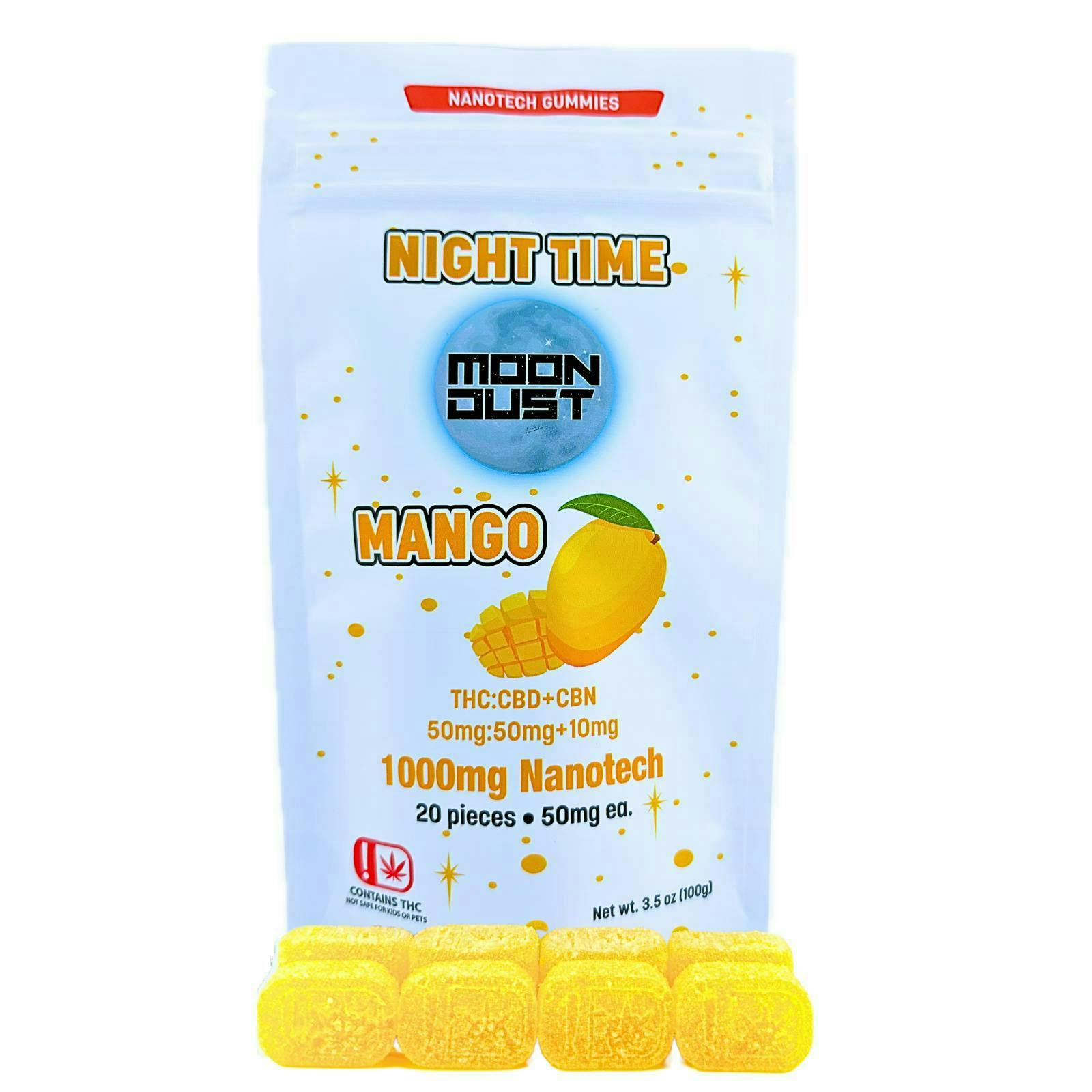 Moon Dust | Mango Night Time Nano Gummies | 1000mg | 20ct | 50mg/ea