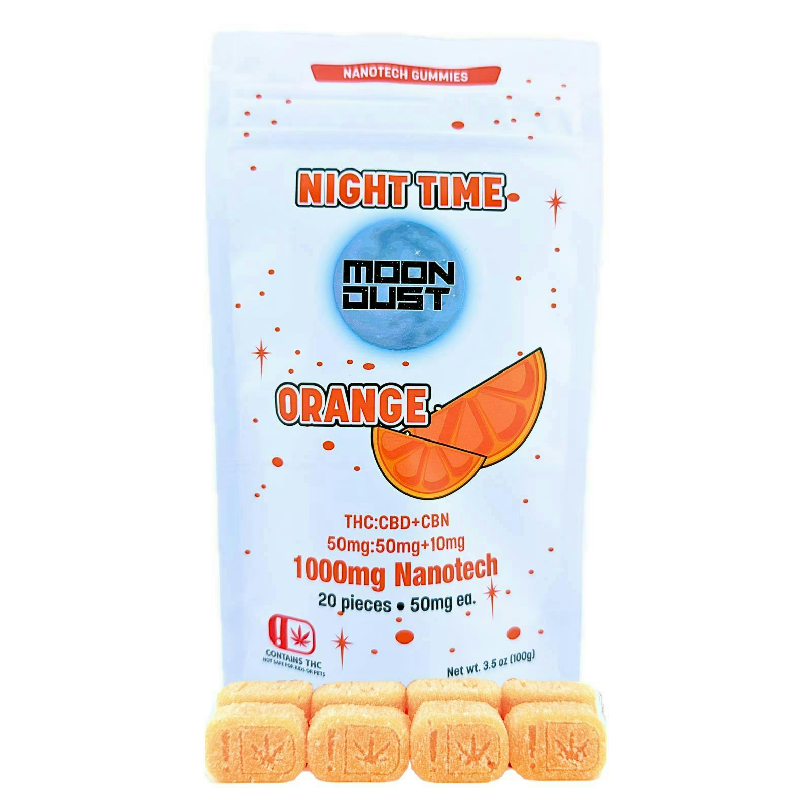 Moon Dust | Orange Night Time Nano Gummies | 1000mg | 20ct | 50mg/ea