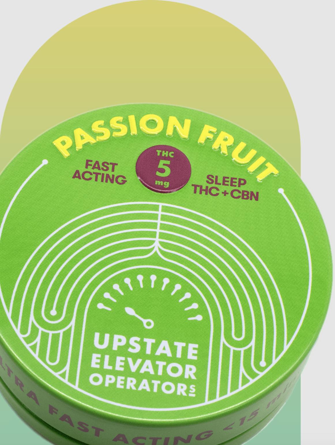Passion Fruit | Upstate Elevator Operators | Gummies | 5MG THC + CBN by Upstate Elevator Operators