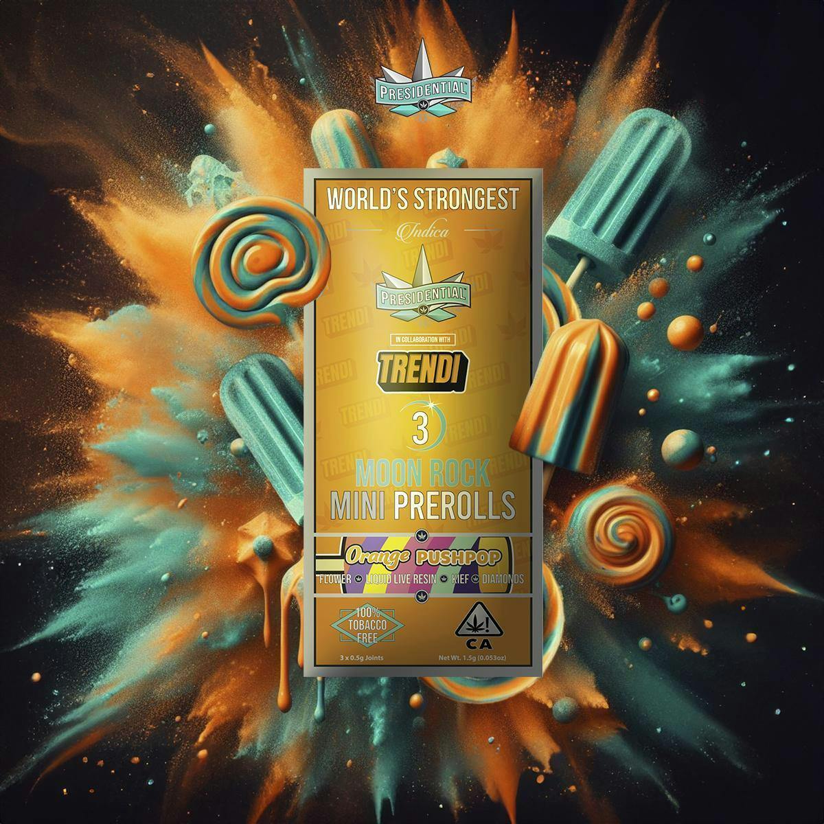 Presidential — Pee-wee Moon Rock Mini - Orange Push-pop