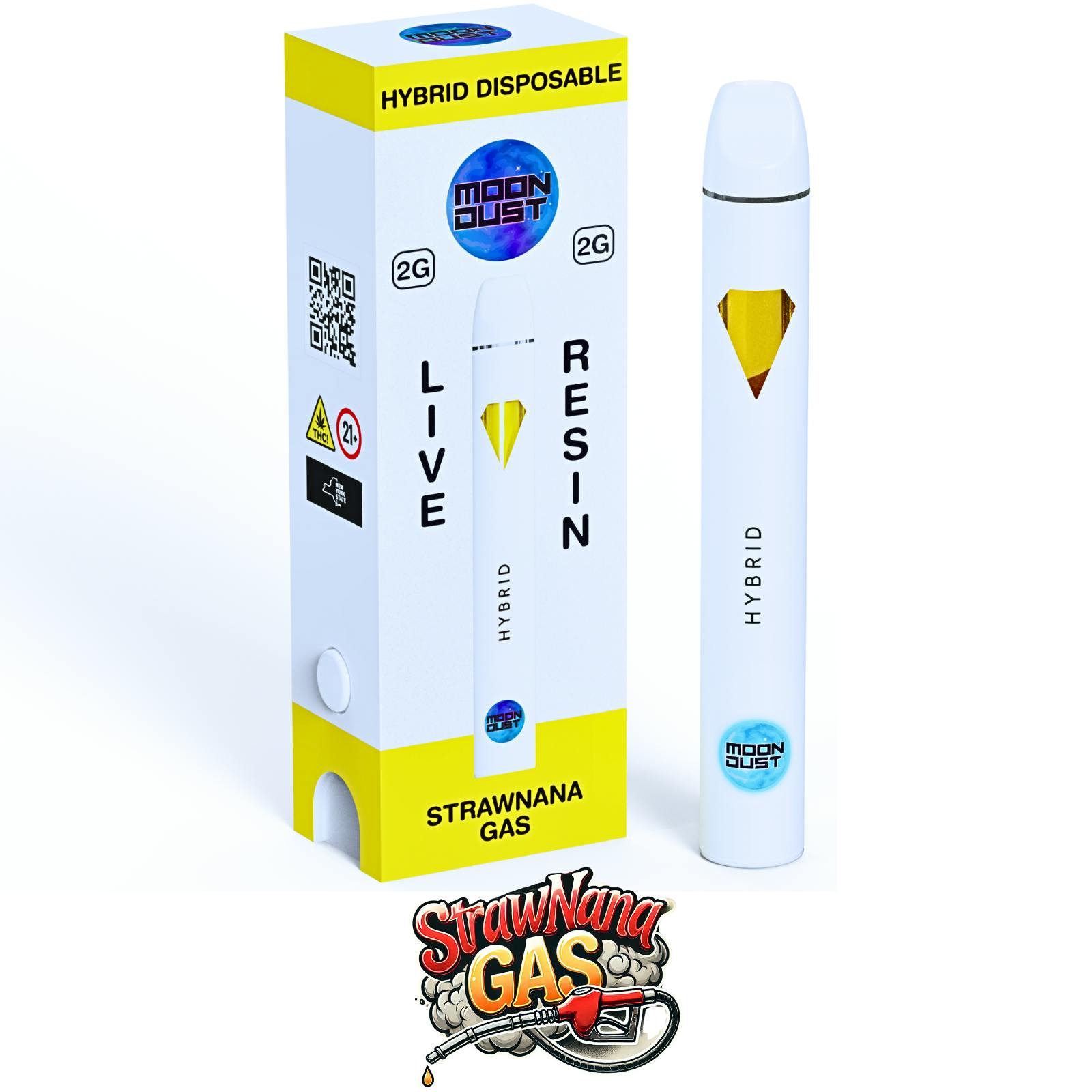 2G LIVE RESIN DISPOSABLE - STRAWNANA GAS - HYBRID by MOON DUST - New York