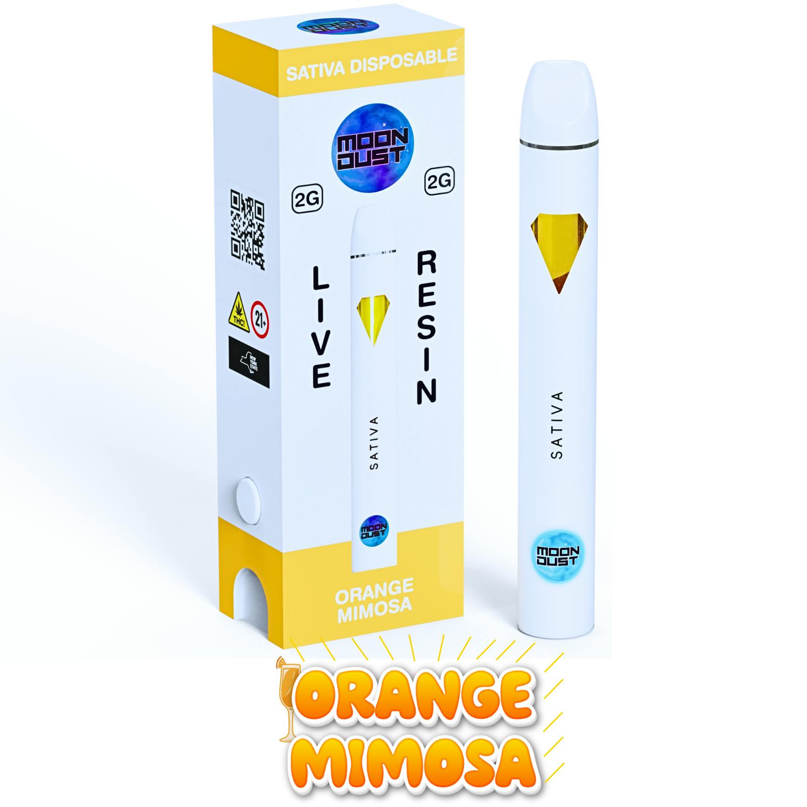 2G LIVE RESIN DISPOSABLE - ORANGE MIMOSA - SATIVA by MOON DUST - New York