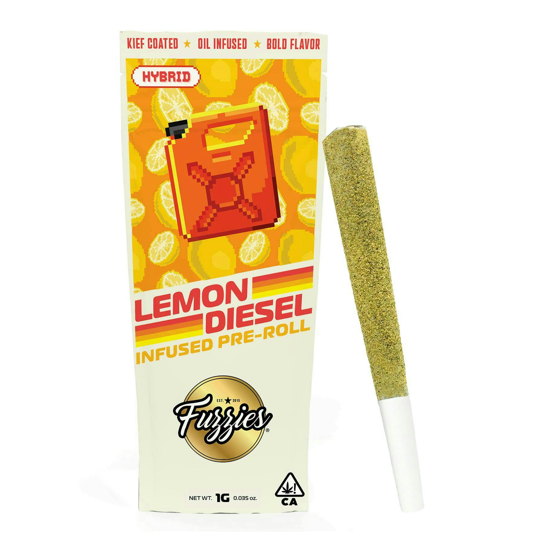 Fuzzies | Originals | Lemon Diesel | Infused Joint | 1g