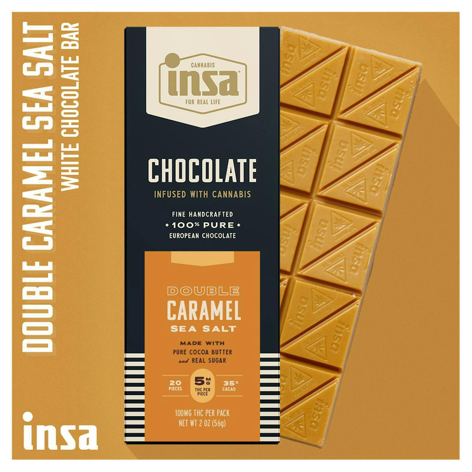 INSA - Double Caramel Sea Salt Chocolate Bar - 100mg by Insa