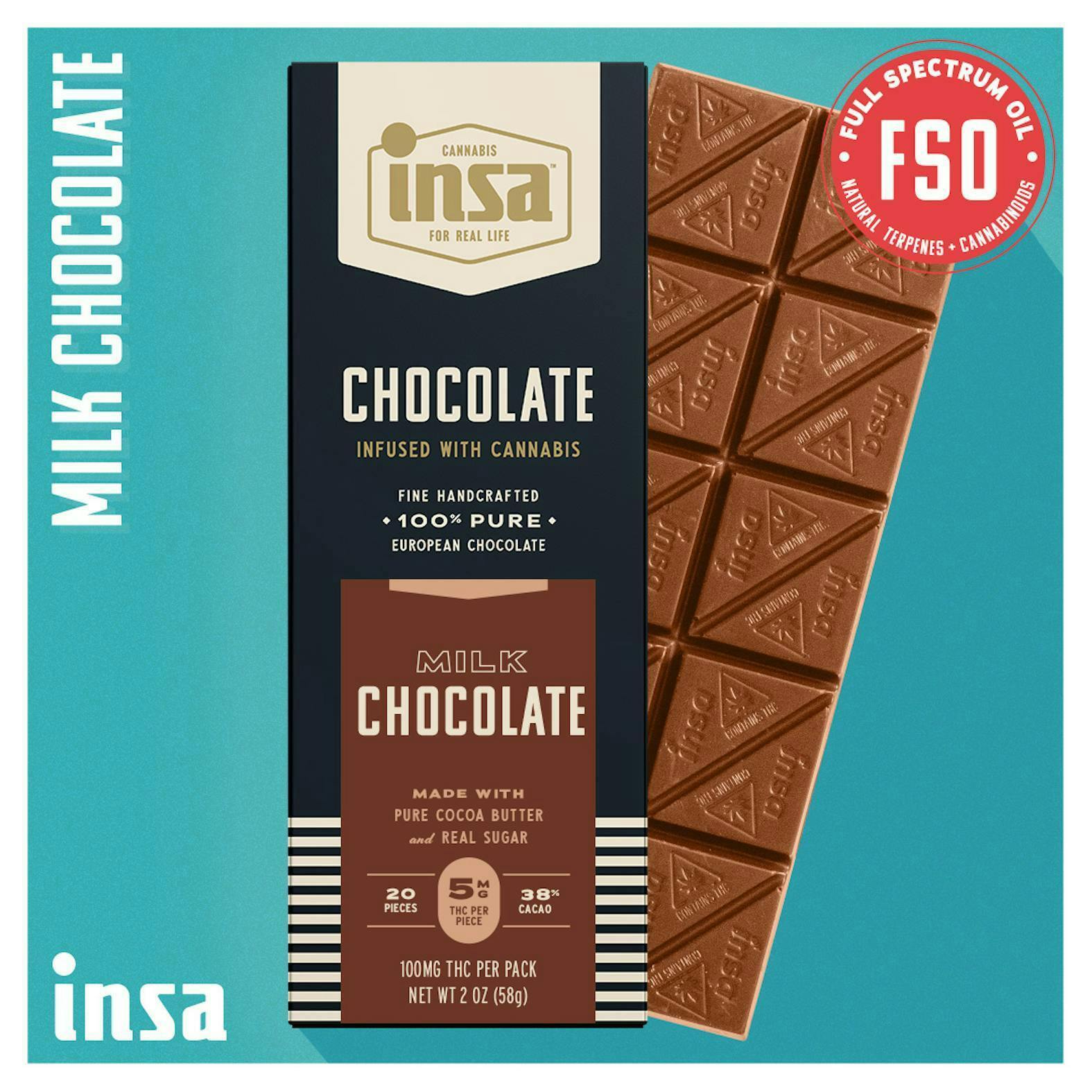 INSA - FSO Milk Chocolate Bar - 100mg by Insa