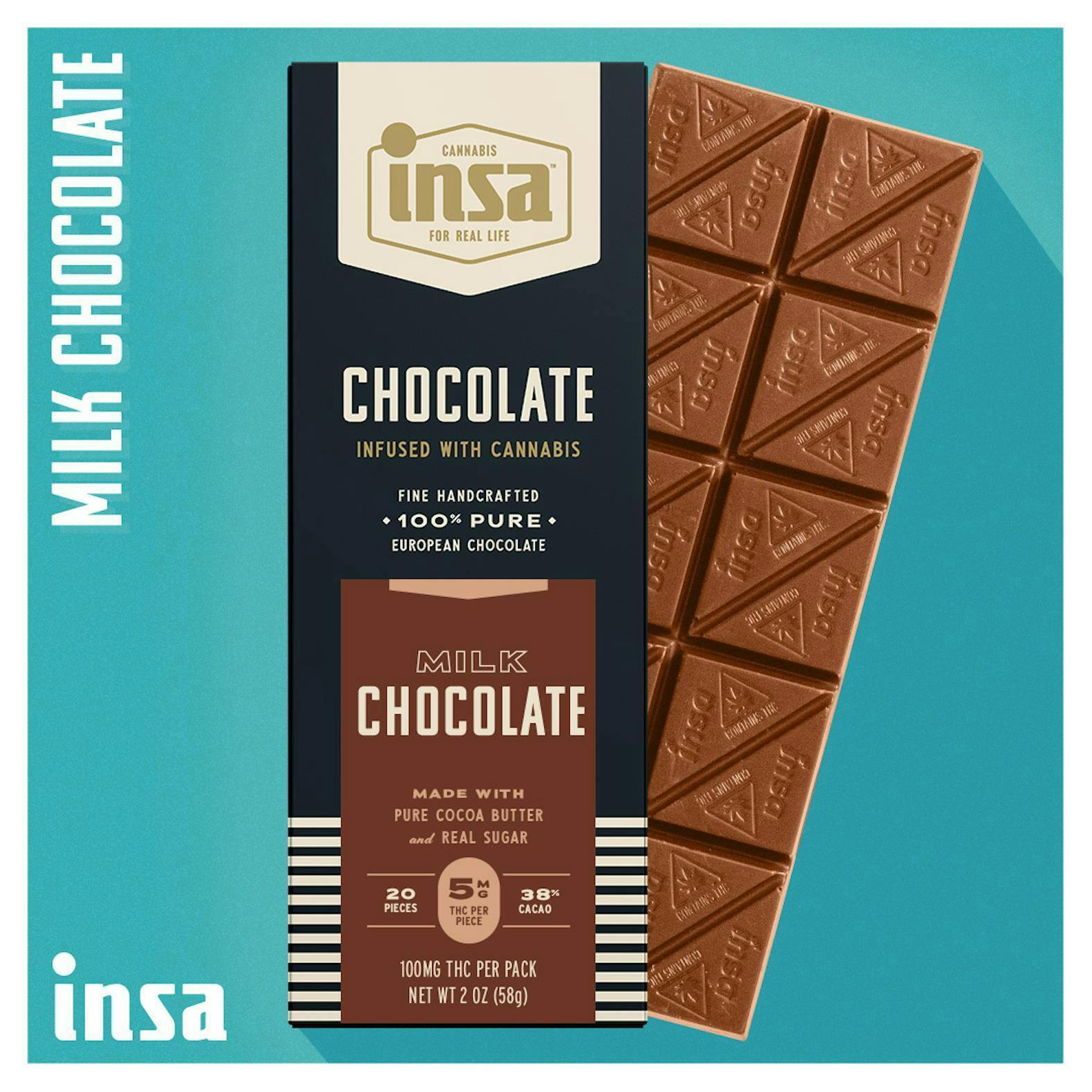 INSA - Milk Chocolate Bar - 100mg by Insa