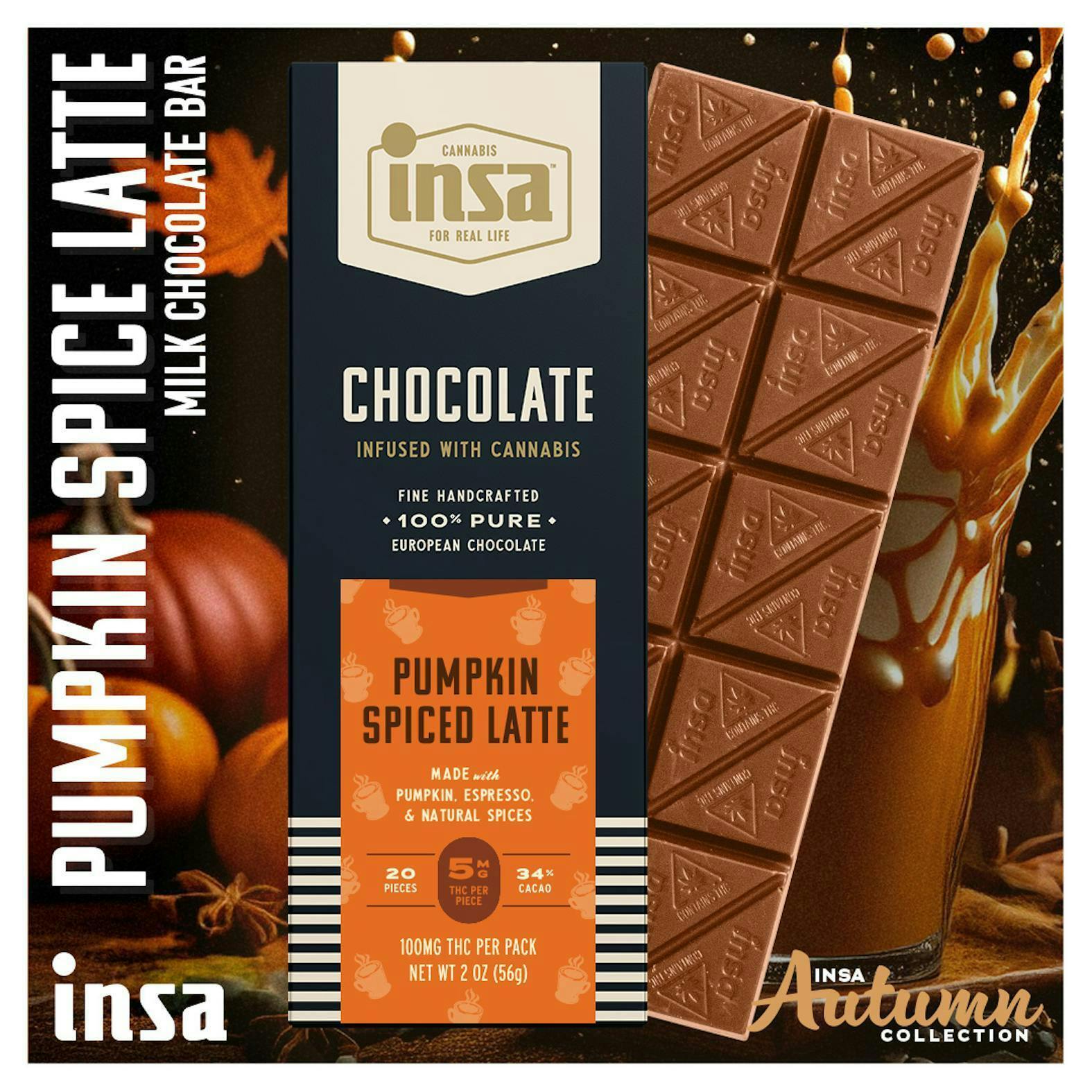 INSA - Pumpkin Spice Latte Chocolate Bar - 100mg by Insa