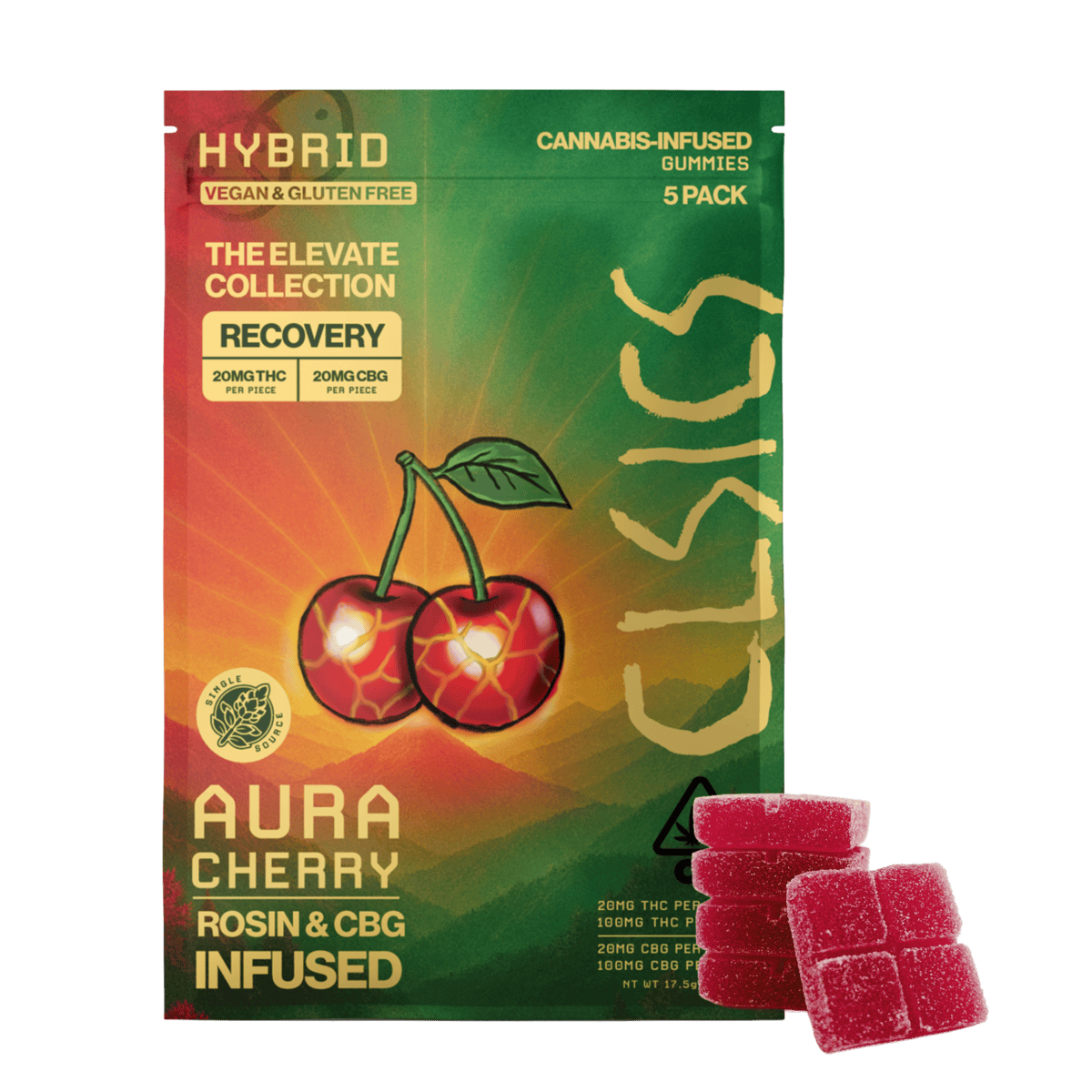Aura Cherry Cbg/thc 5pk Gummies