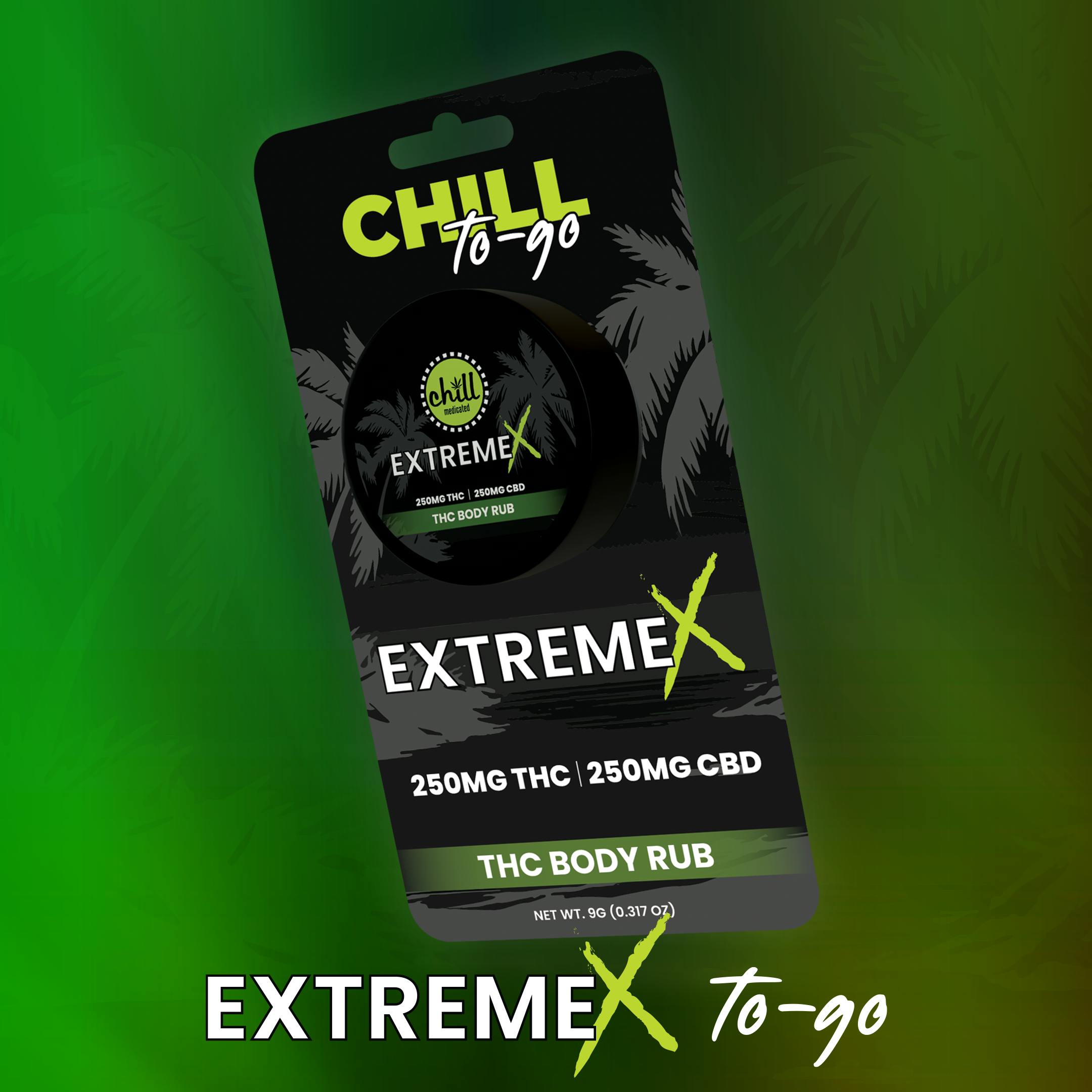 250mg THC : 250mg CBD | Extreme X TO-GO Body Rub | REC