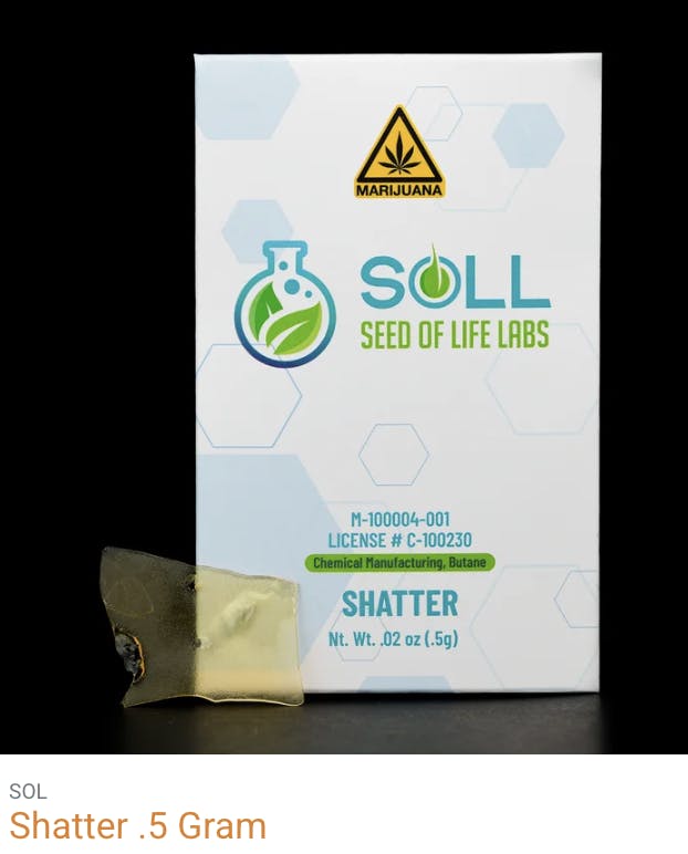 Seed of Life Labs - Lazing Herb Shatter Concentrate 0.5g at Seed of Life Labs | Great Falls Dispensary