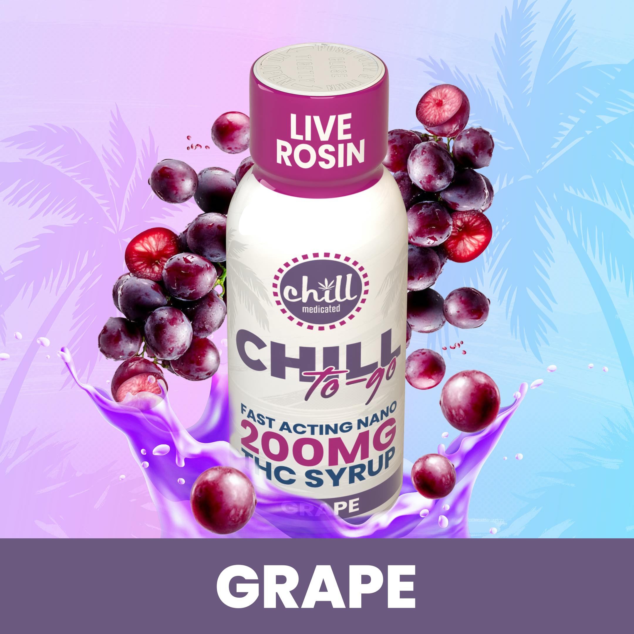 Grape | 200mg To-Go THC Live Rosin Syrup | Chill Medicated | REC