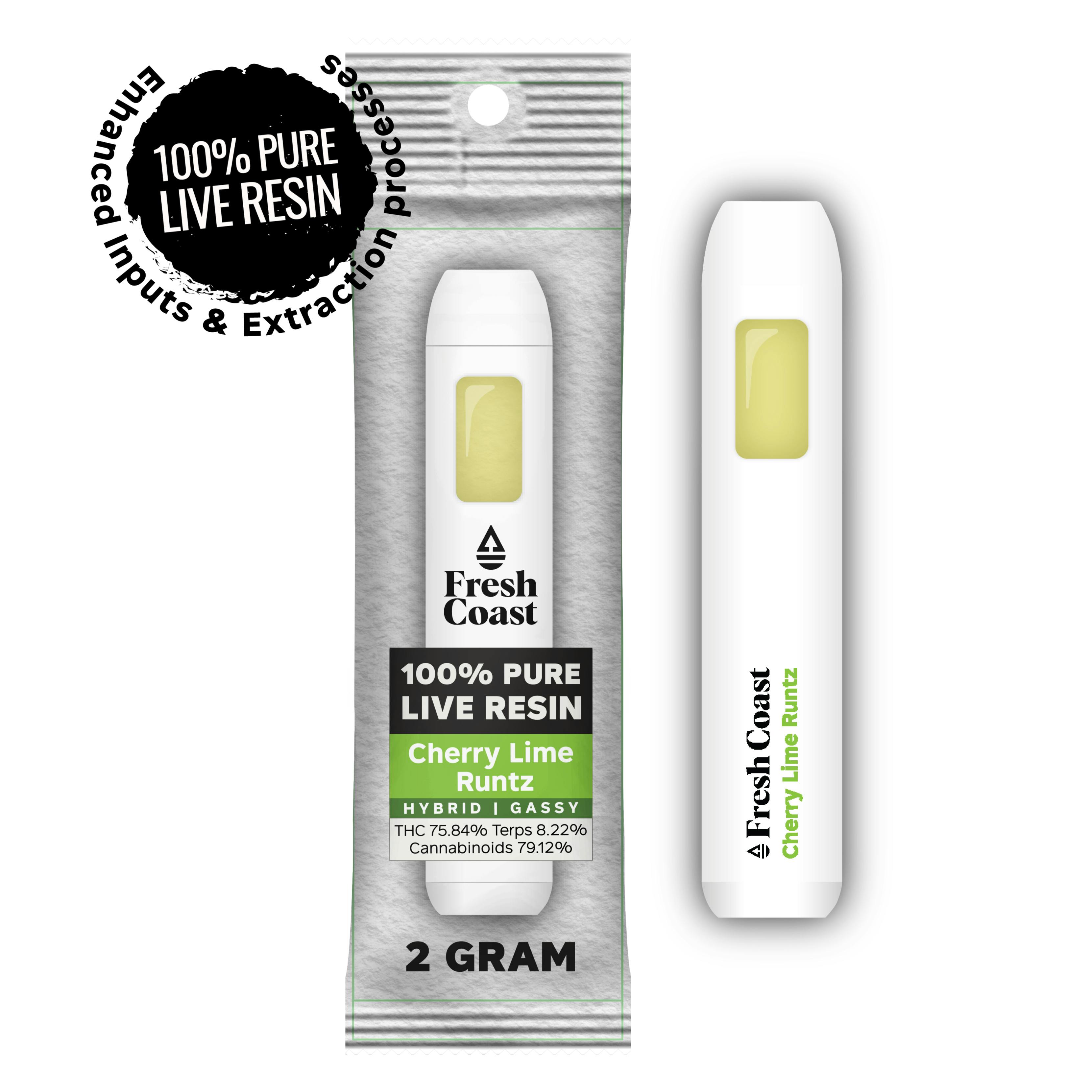 Cherry Lime Runtz | 100% Pure Live Resin 2G Disposable | Hybrid