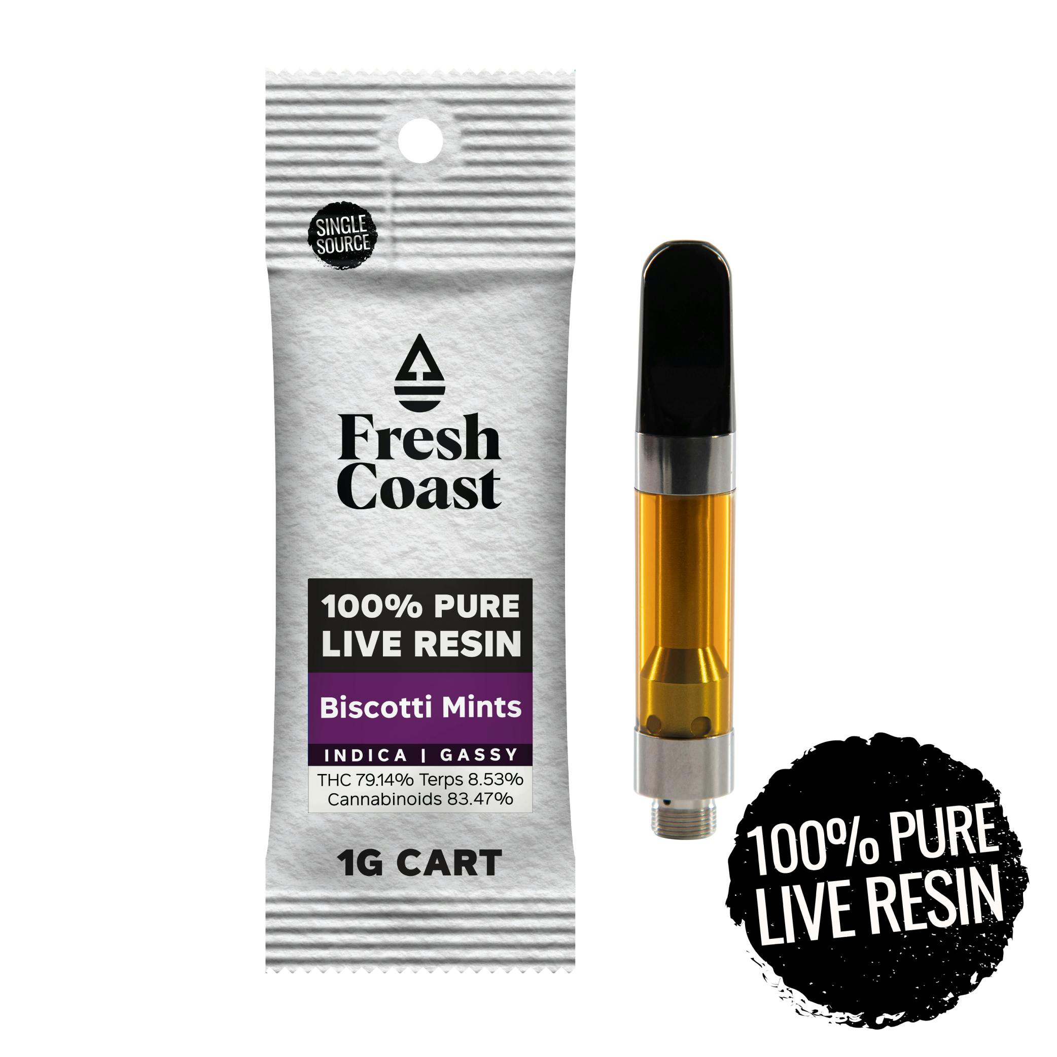 Fresh Coast | Biscotti Mints | 100% Pure Live Resin 1G Cart
