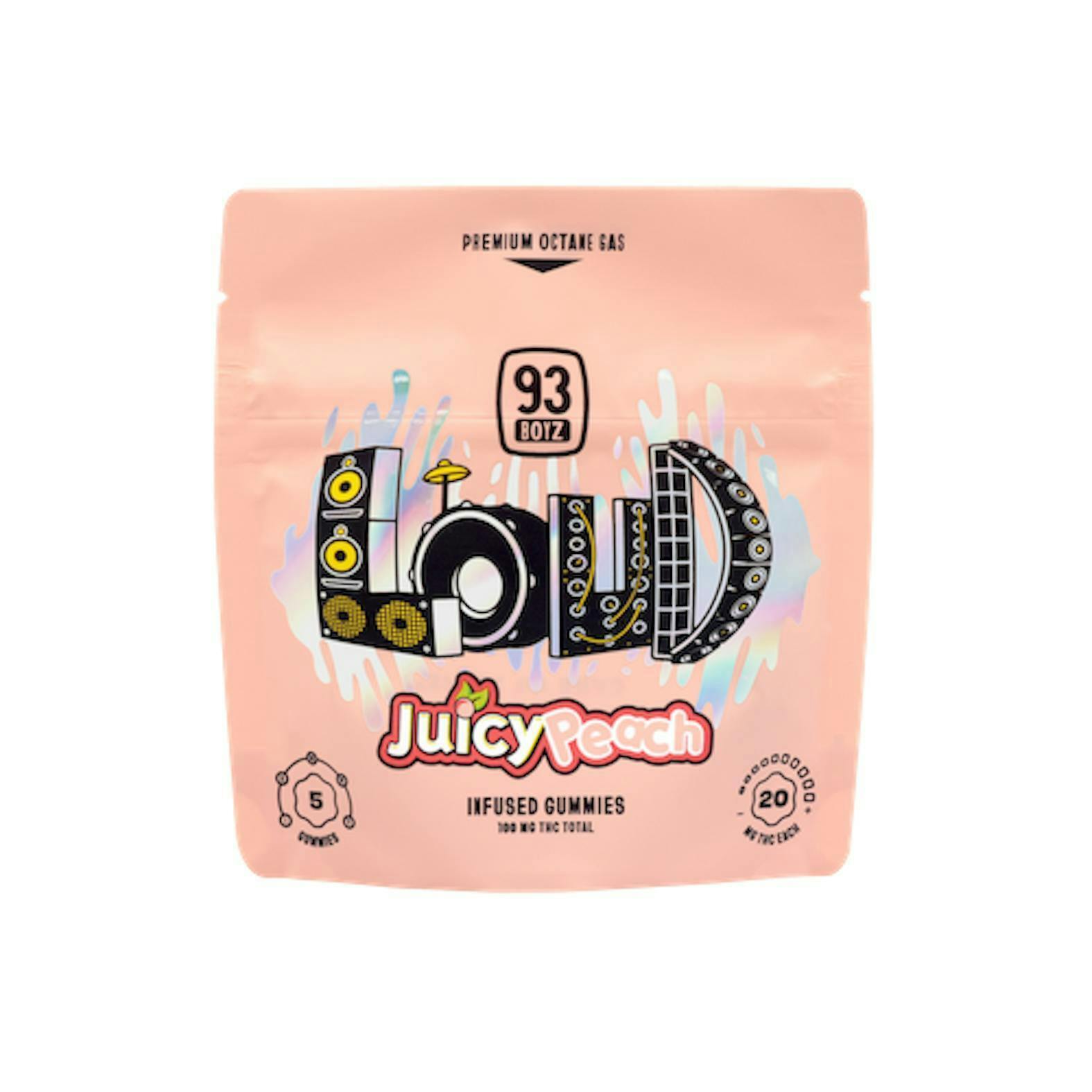 Juicy Peach – Gummies – 5pk – 100mg