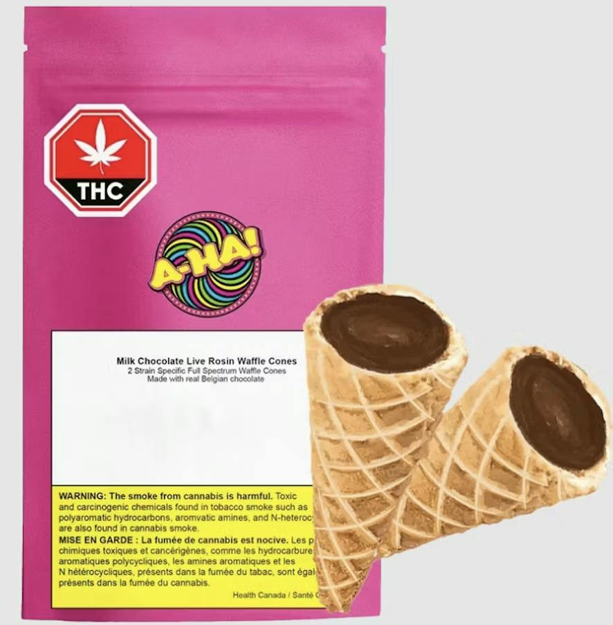A-Ha! - 10mg Milk Chocolate Live Rosin Waffle Cones - 2pk