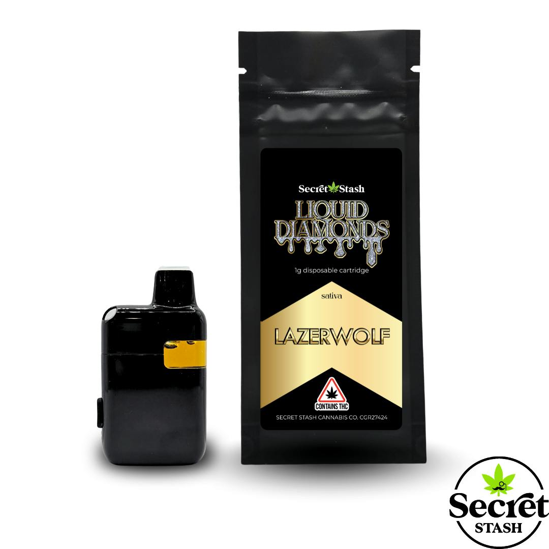 Secret Stash | Disposable Cart | Liquid Diamonds | Lazerwolf | 1g by Secret Stash
