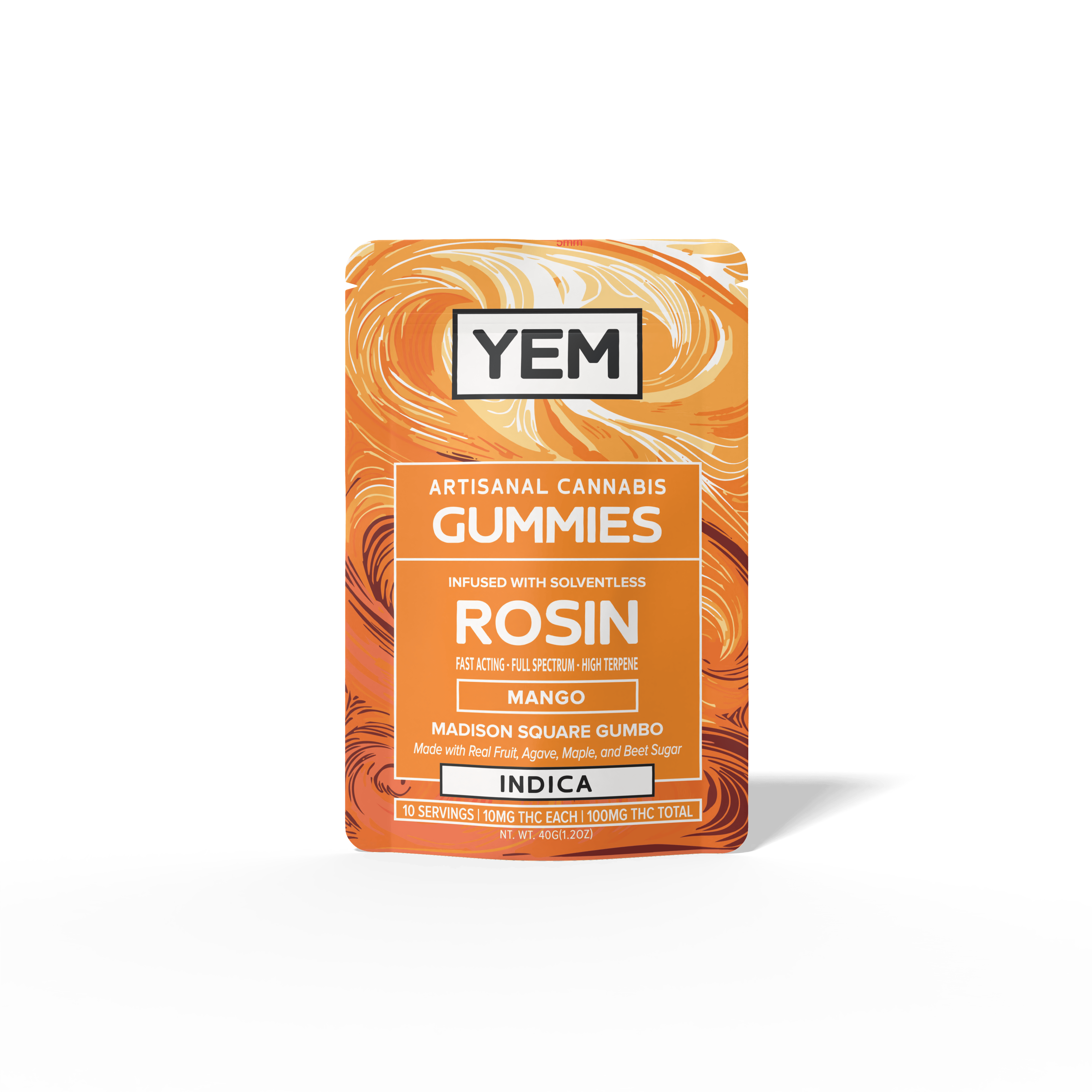 100mg | ROSIN GUMMIES | INDICA | MANGO by YEM