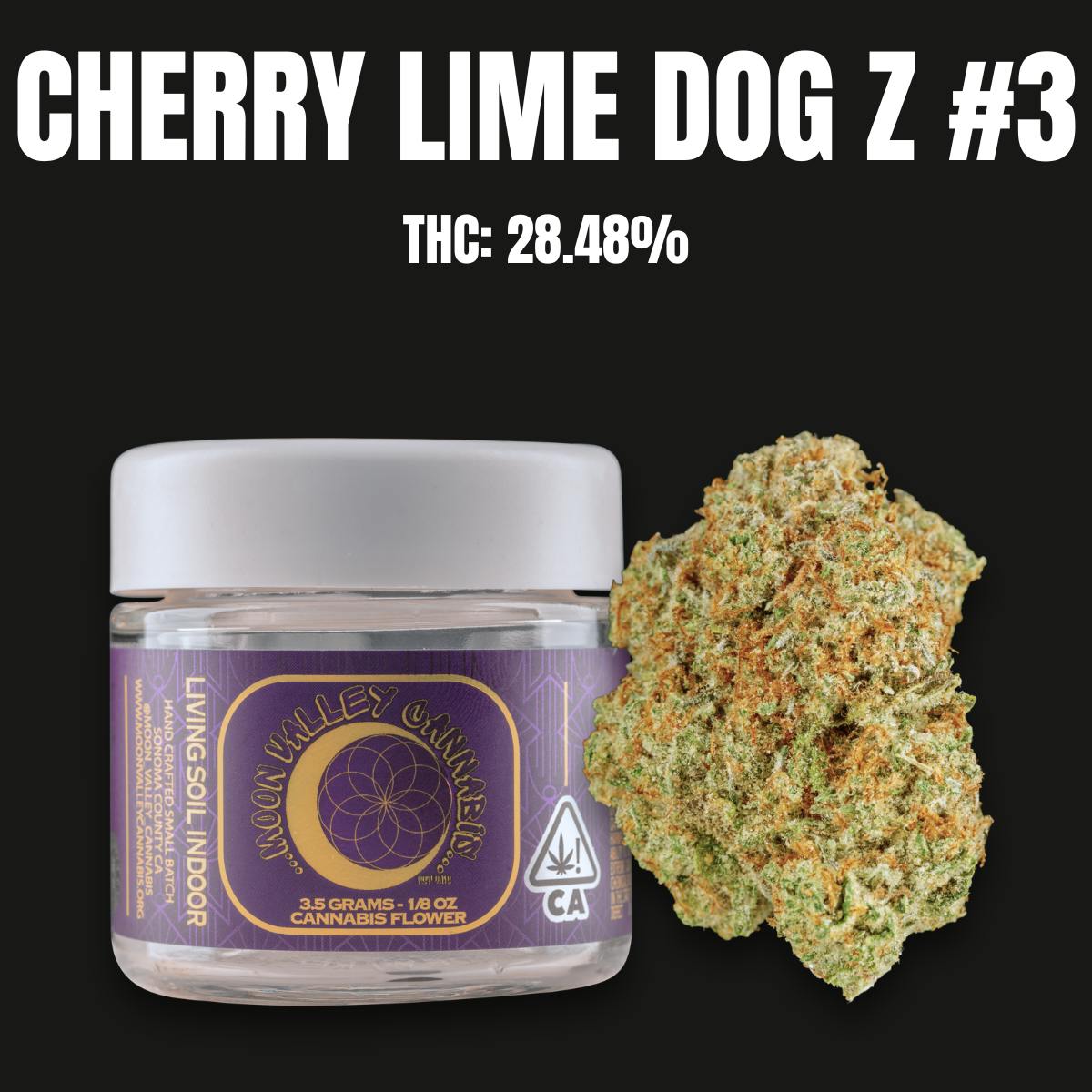 Cherry Limedog Z #3 Indoor Living Soil Flower 3.5 Gram Jar