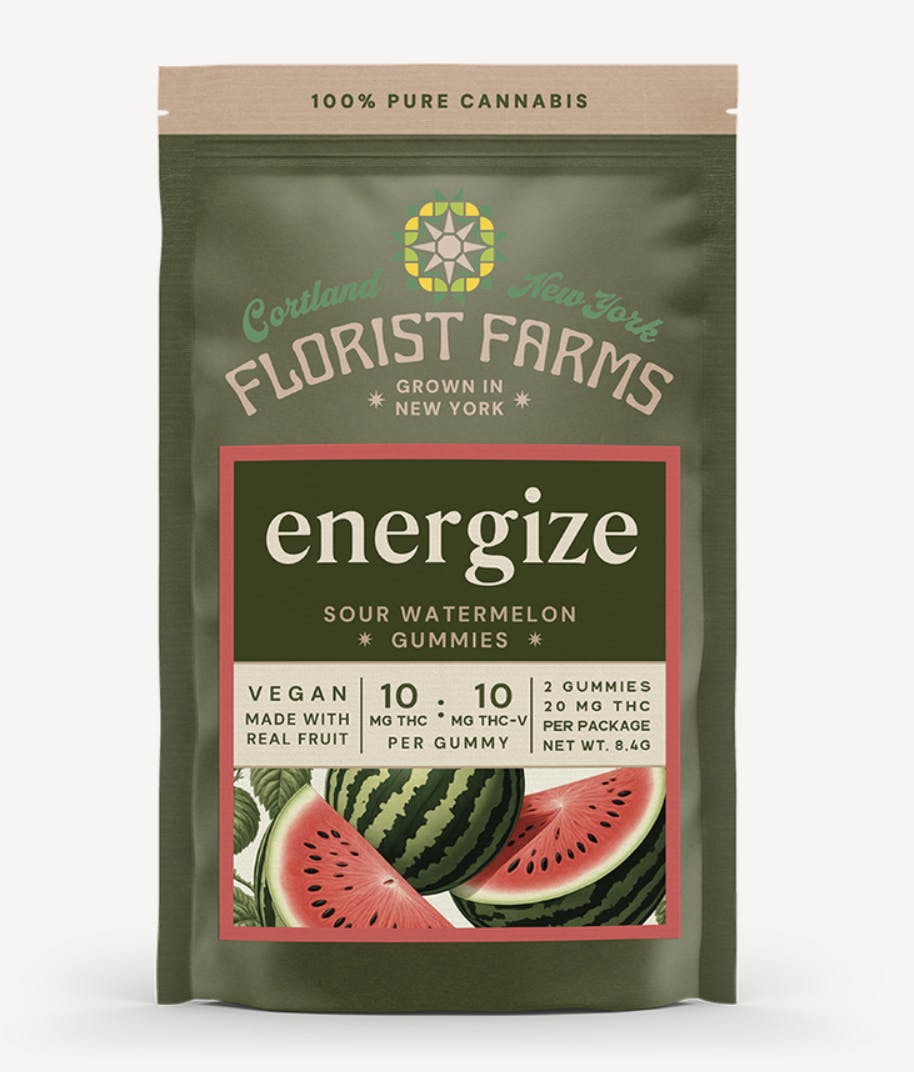Florist Farms | Energize Sour Watermelon Gummies | 20mg | 2ct | 10mg/ea