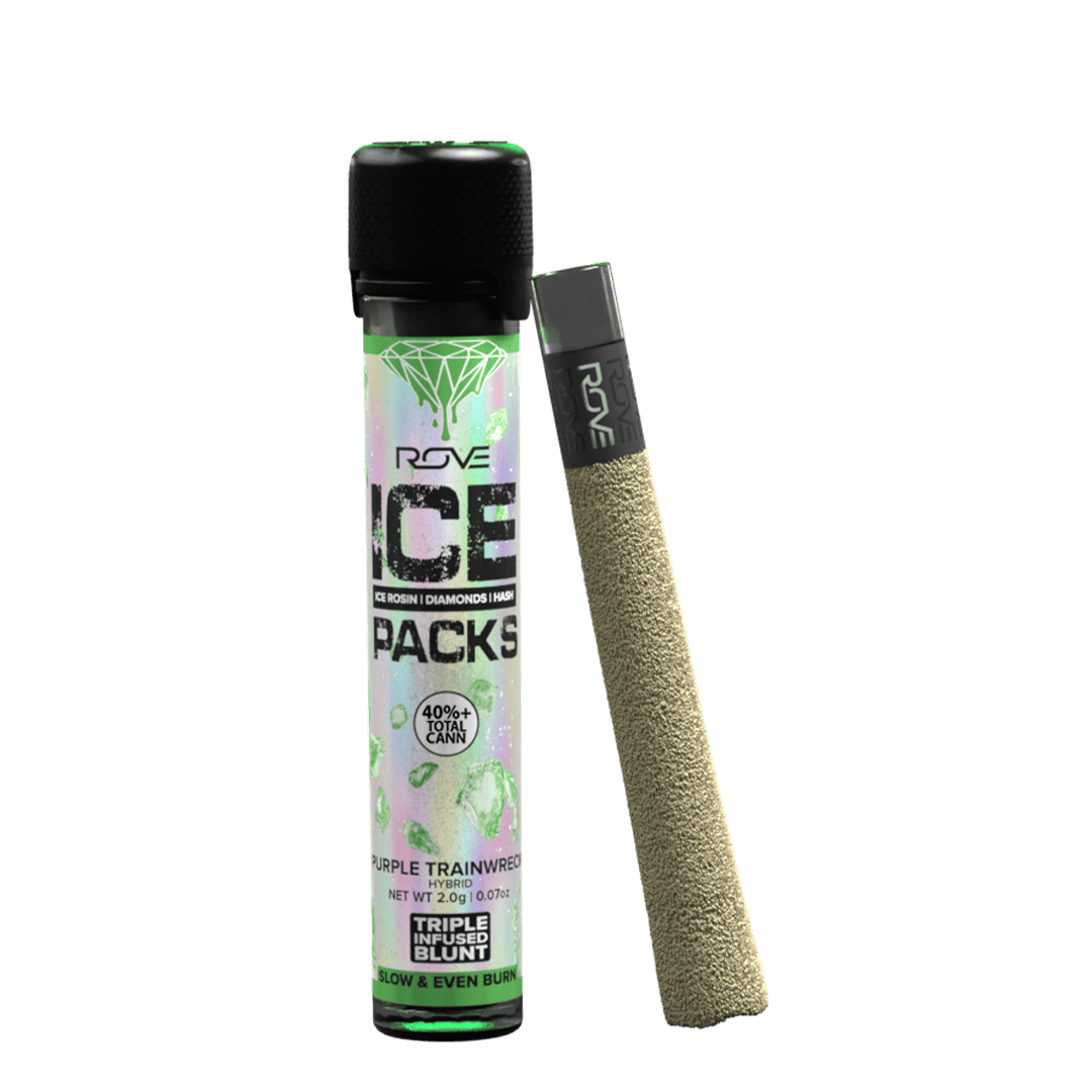 Purple Trainwreck - Infused Ice Pack Blunt (Rosin, Hash, and Diamonds) 2g