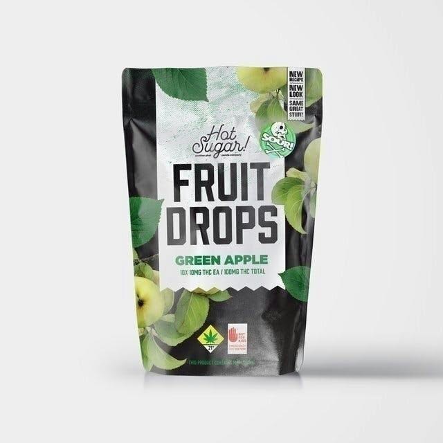 Fruit Drops | Sour Green Apple Gummies | 100mg | 10ct | 10mg/ea at Herbal E Scents