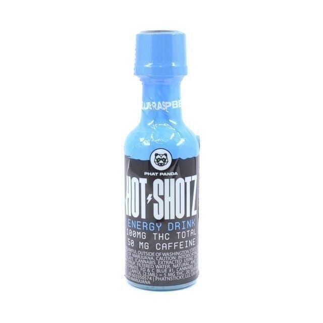 Hot Shotz | Blue Raspberry Energy | Non-Carbonated | 100mg | 2oz