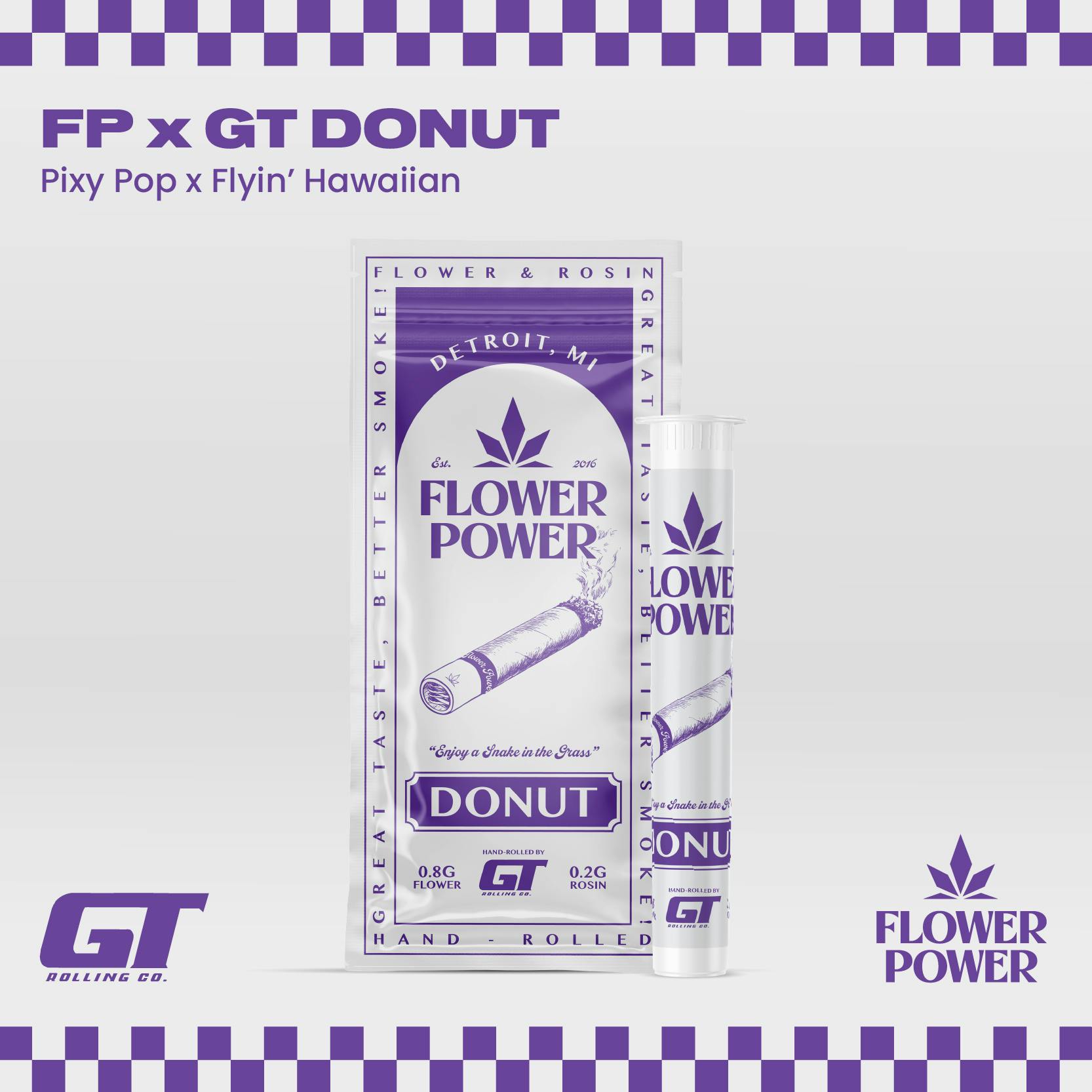 Pixy Pop X Flyin' Hawaiian 1G Hand-Roll Donut by Flower Power Cannabis