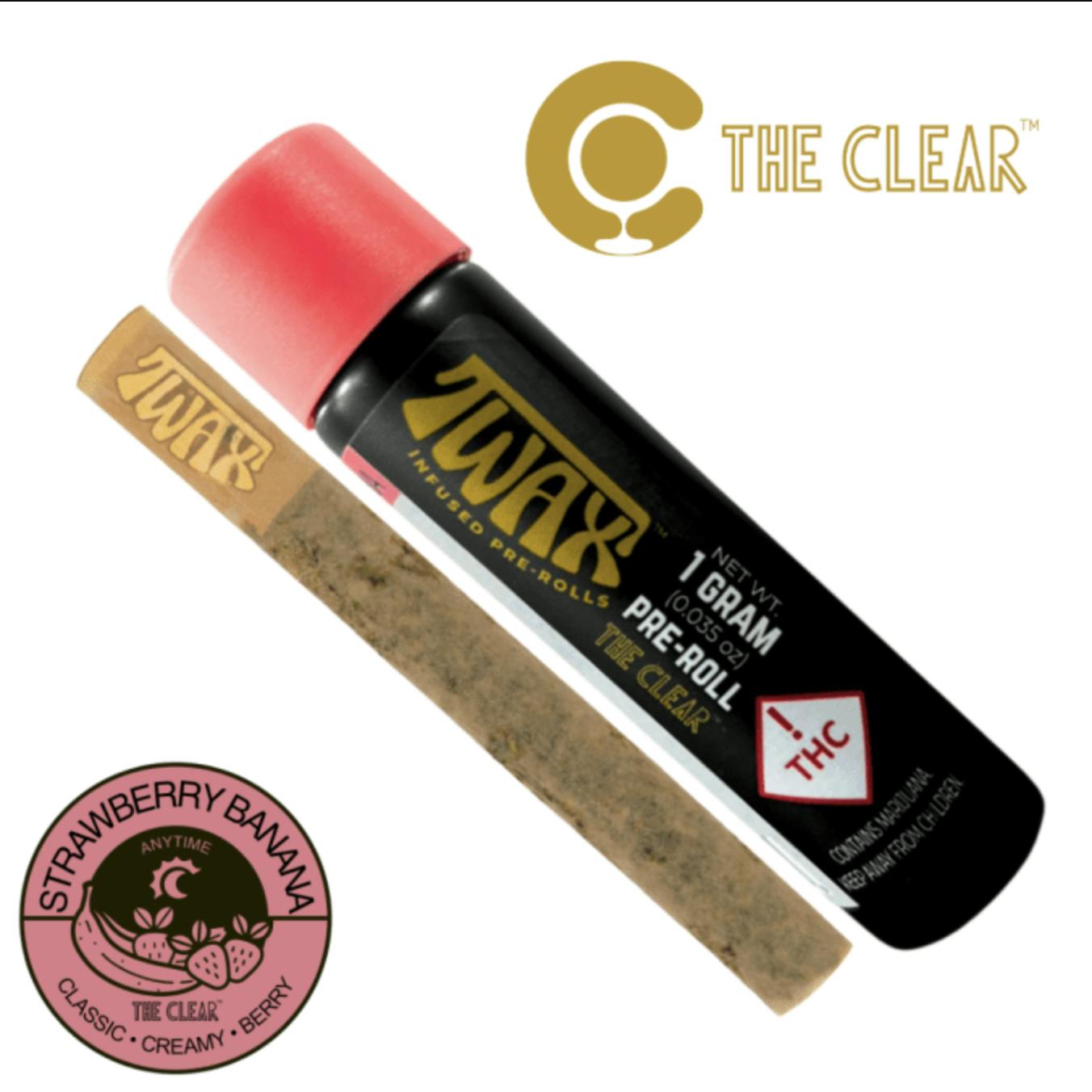 The CLEAR | TWAX Minis Infused Pre-Rolls .6g (5 Pack) - Strawberry Banana by CLEAR Brands