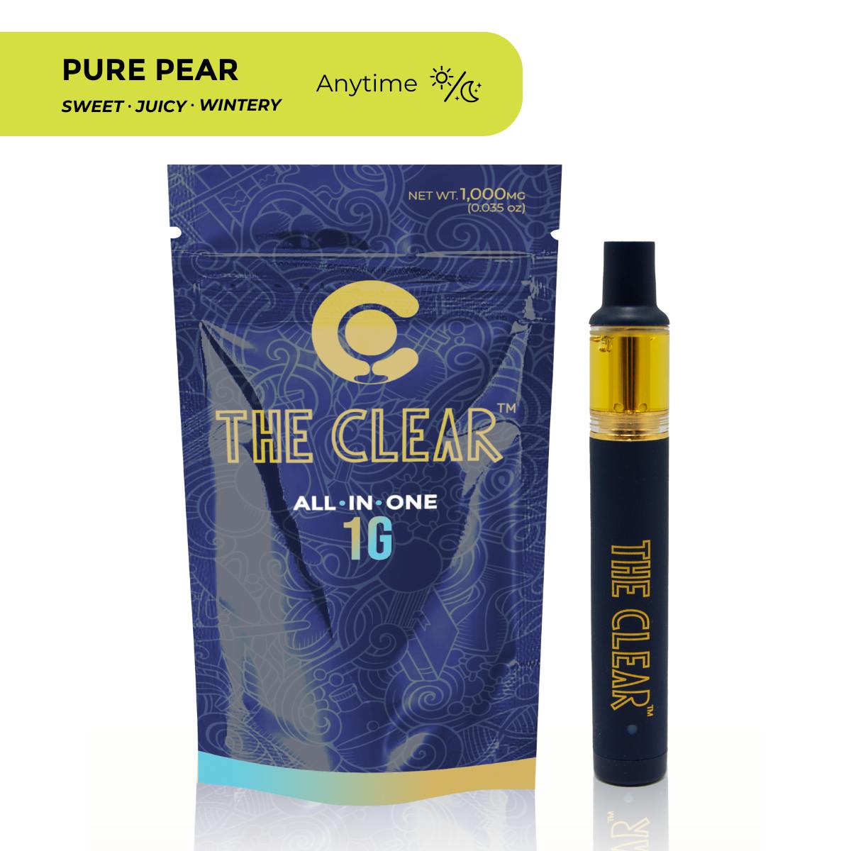 The CLEAR | Original All-in-One 1000mg - Pure Pear - Green Tree Medicinals  of Northglenn | Weedmaps