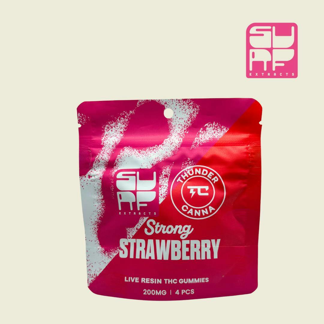 Surf Extracts | Strong Strawberry | Gummies | 200mg | 4ct | 50mg/ea by Surf Extracts