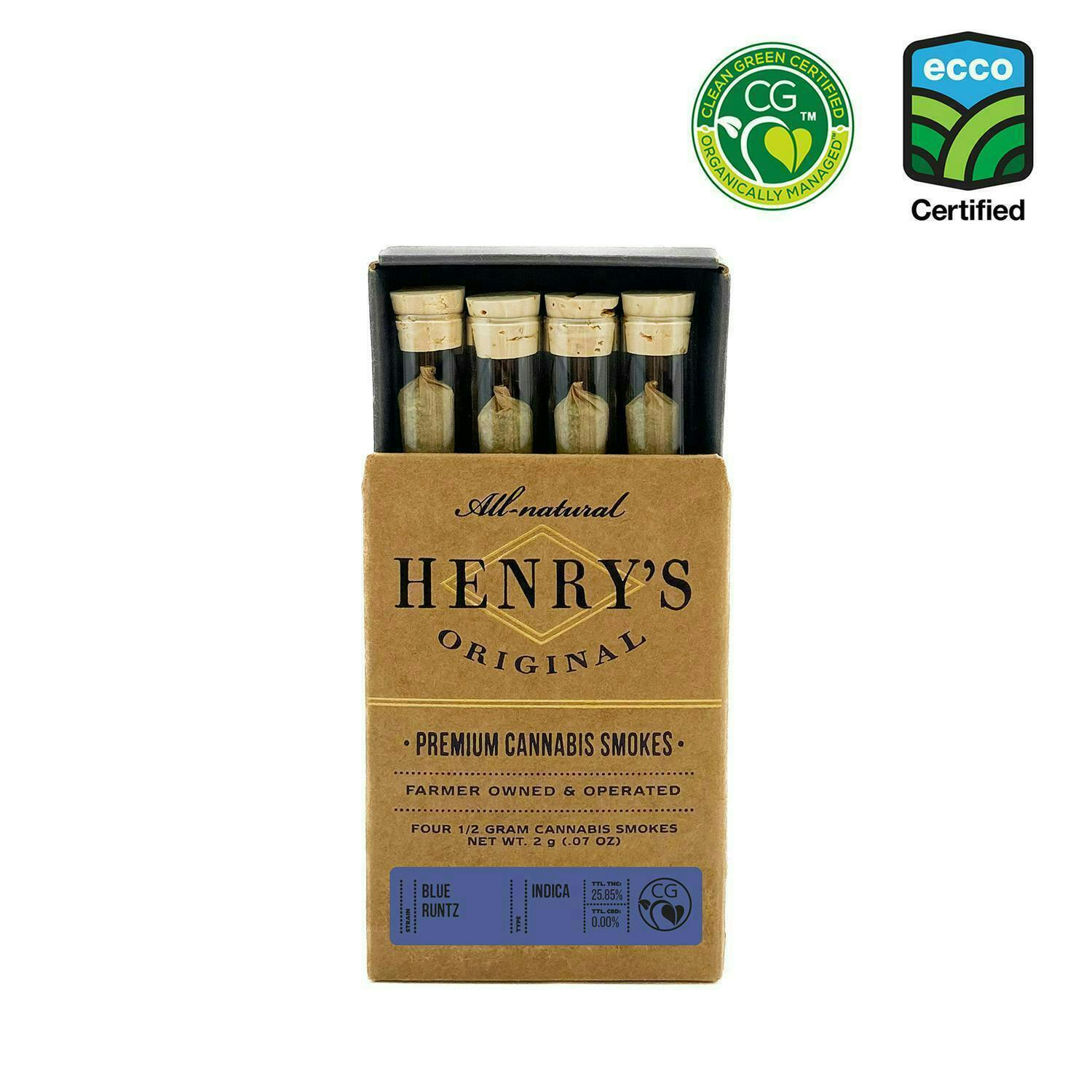 Henry's Original | Blue Runtz | Joints | 0.5g each | 4pk