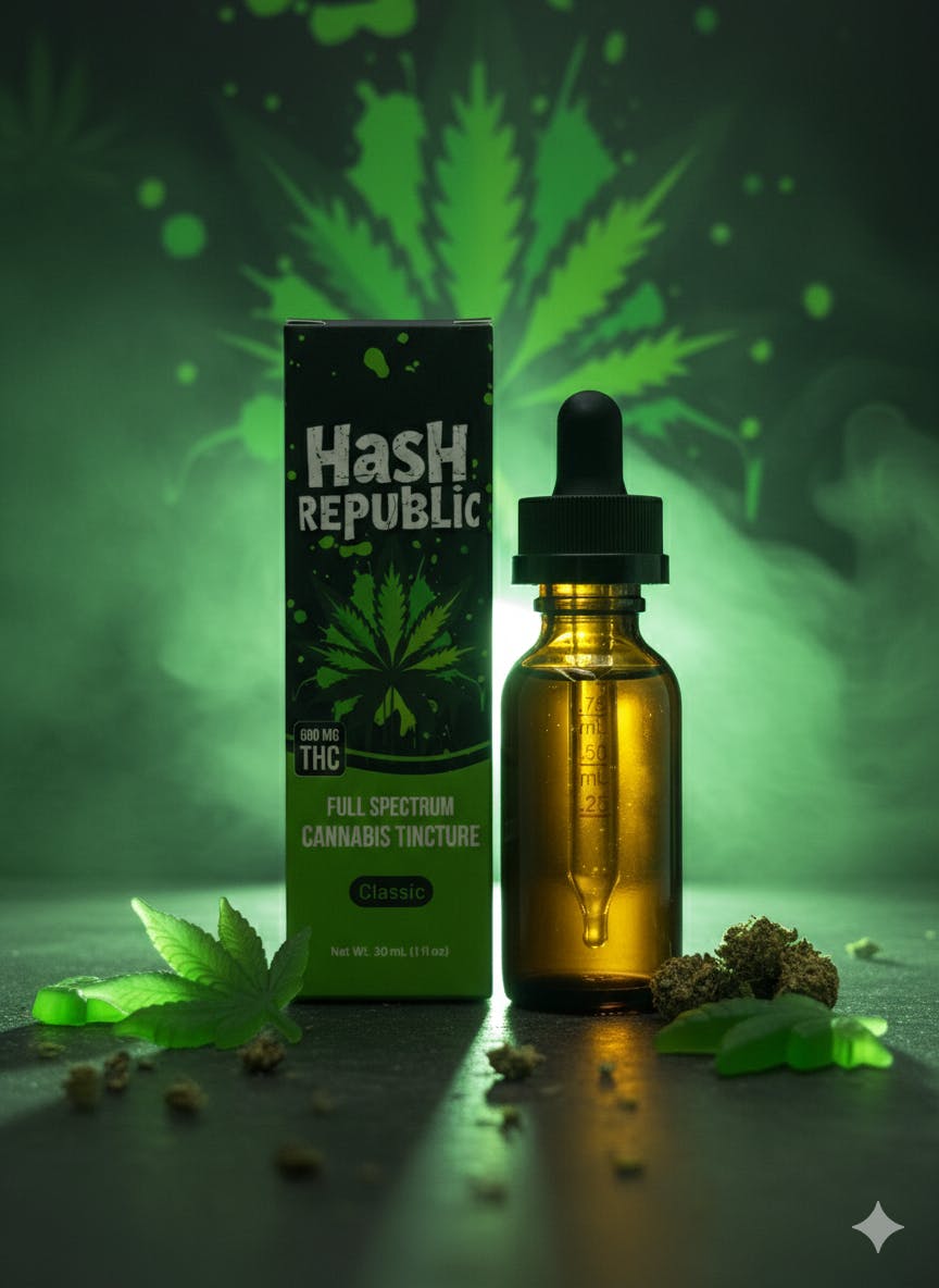 Classic Full Spectrum Tincture (600mg) | Hash Republic at The Islands Dispensary