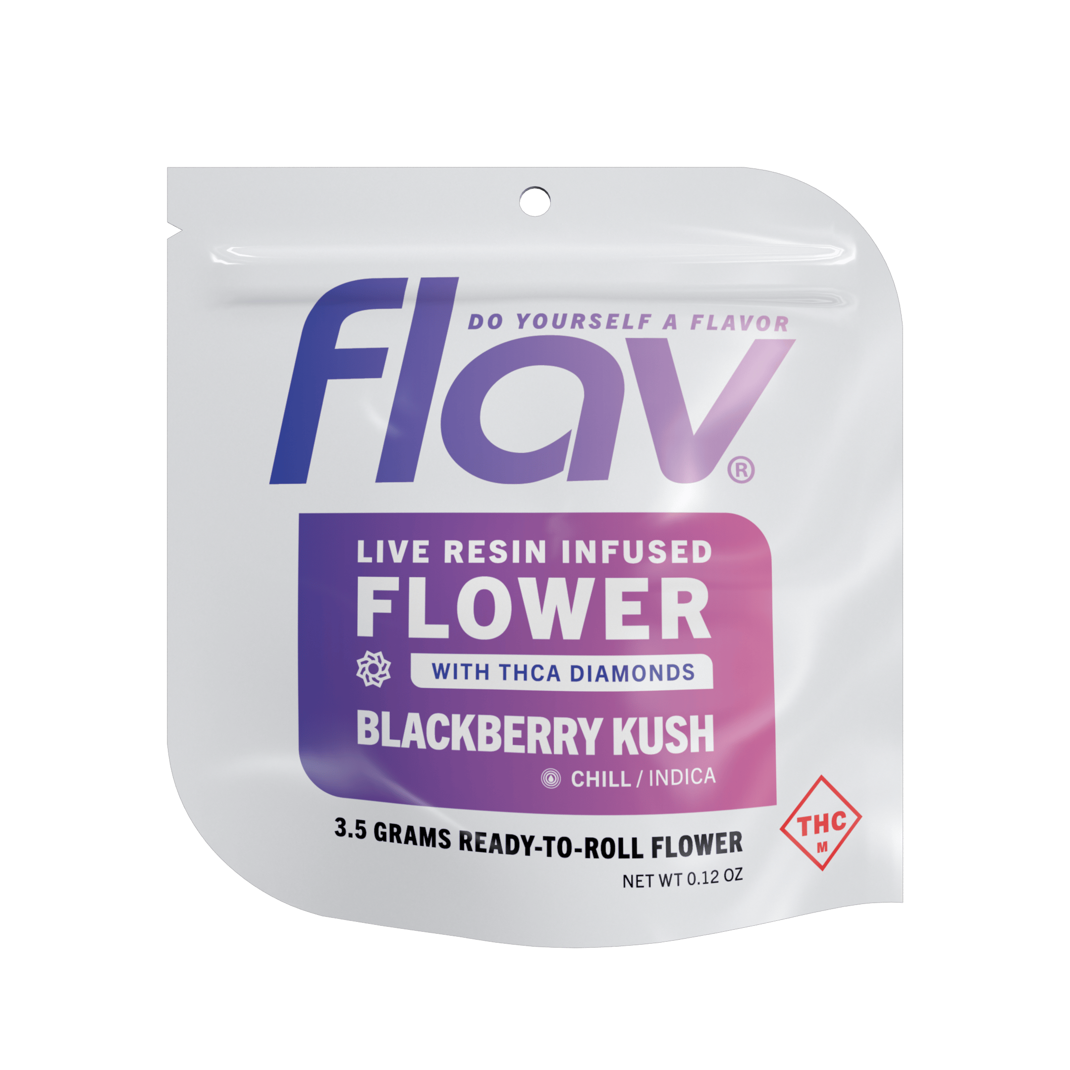 Live Resin Infused Flower - Blackberry Kush - Indica - 3.5g by Flav