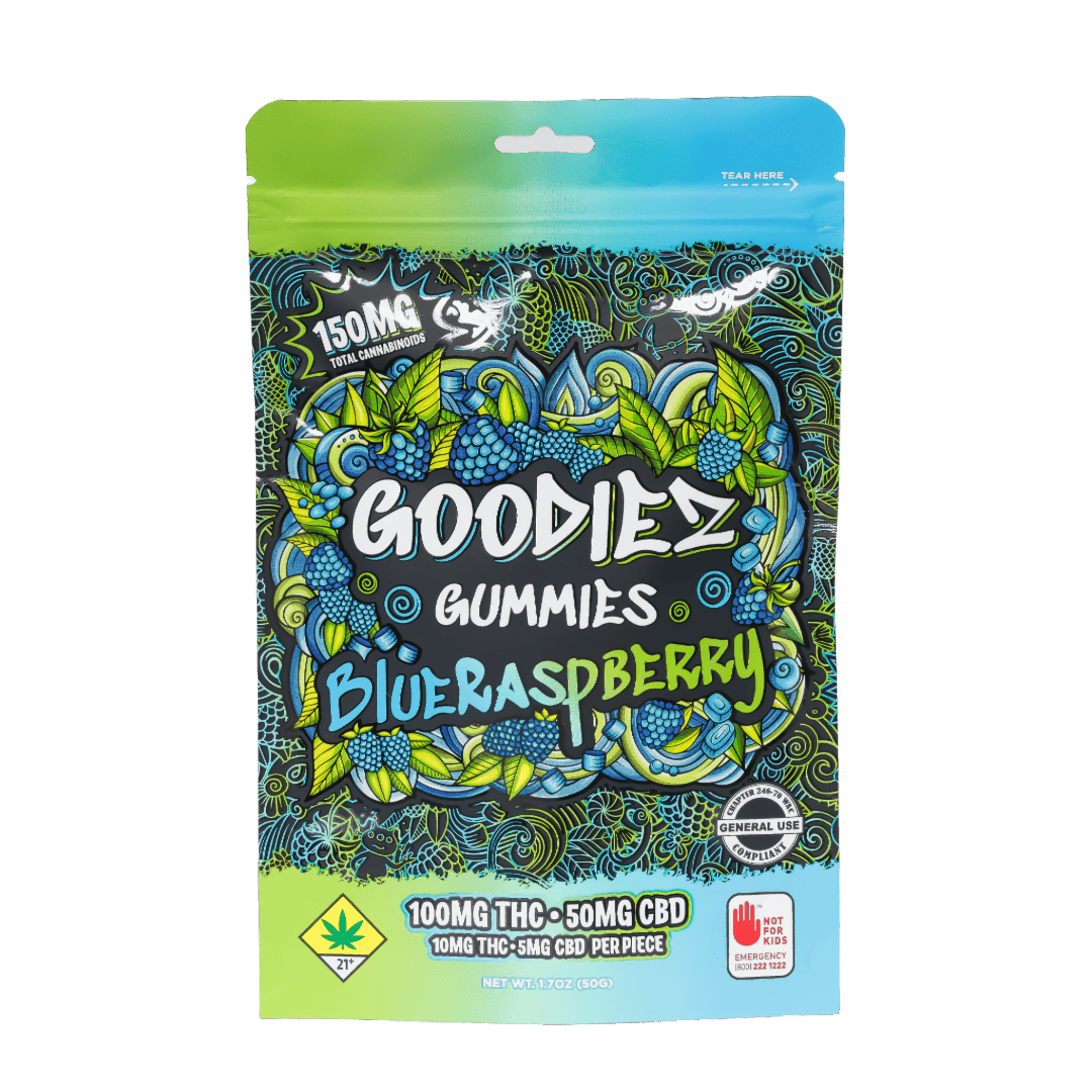 Goodiez Gummies - Blue Raspberry | 2:1 CBD - 150mg - Swifts Edibles