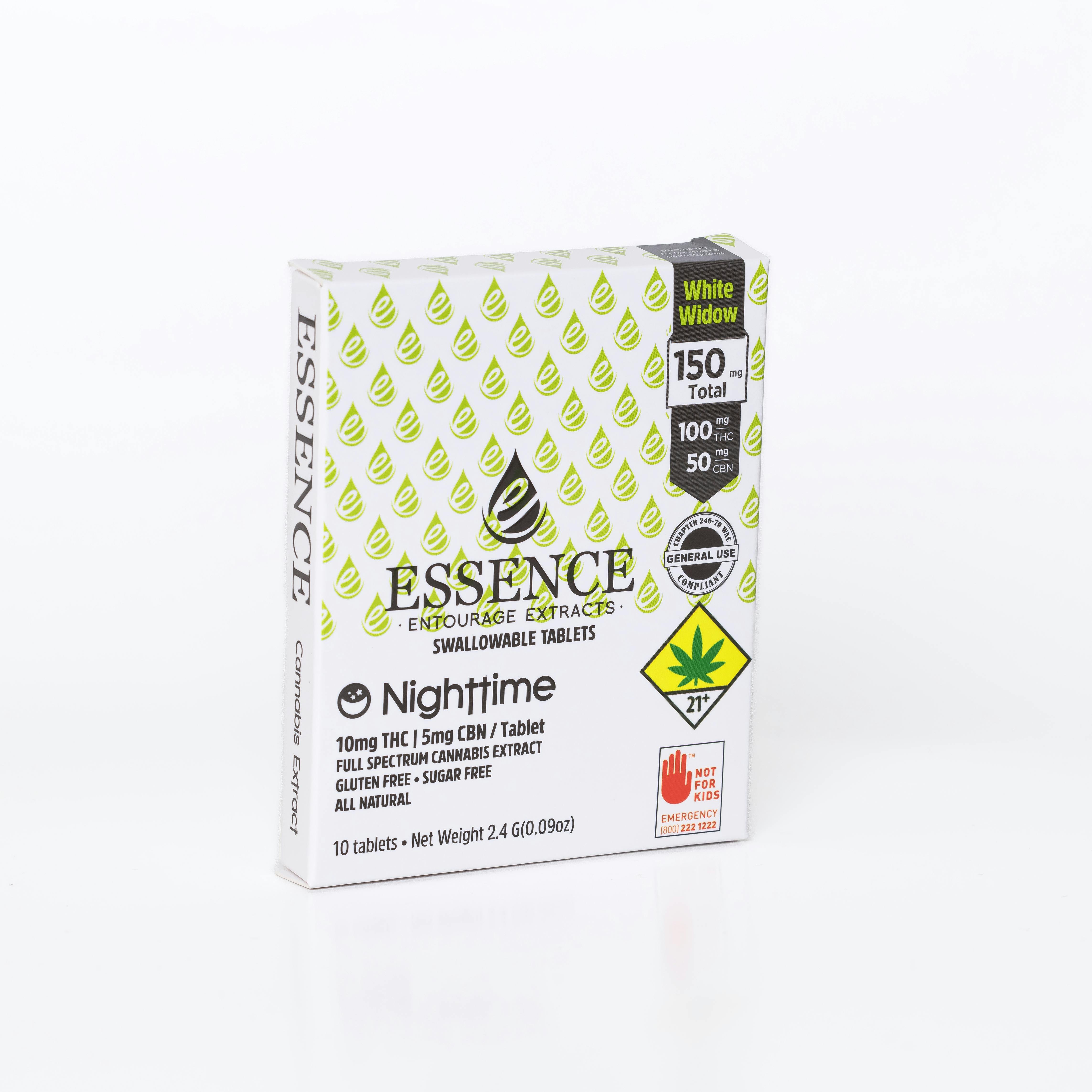 Essence Cannabis Tablets | White Widow 150mg - Nighttime 2:1 CBN