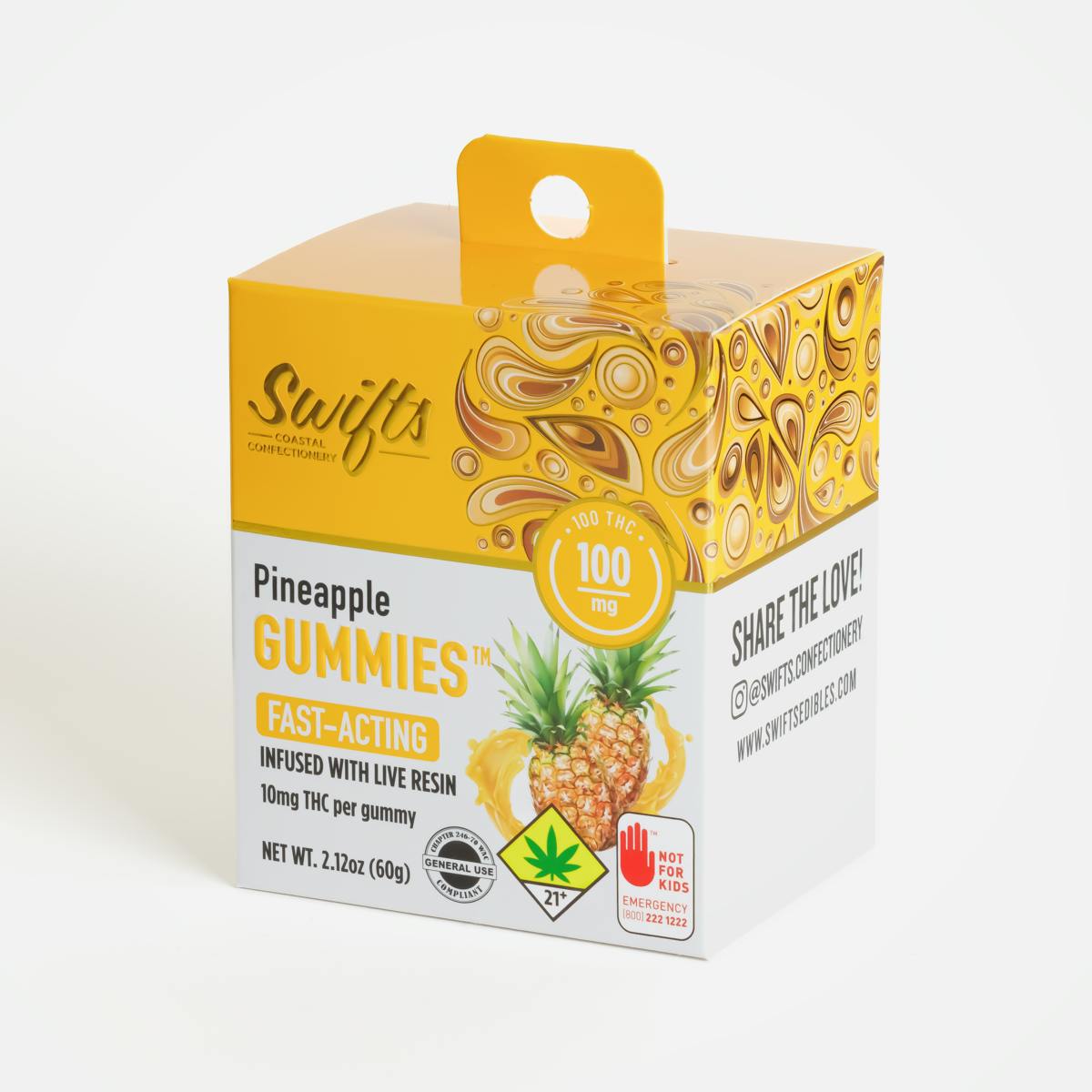 Swifts Pineapple | Live Resin Gummies - 100mg