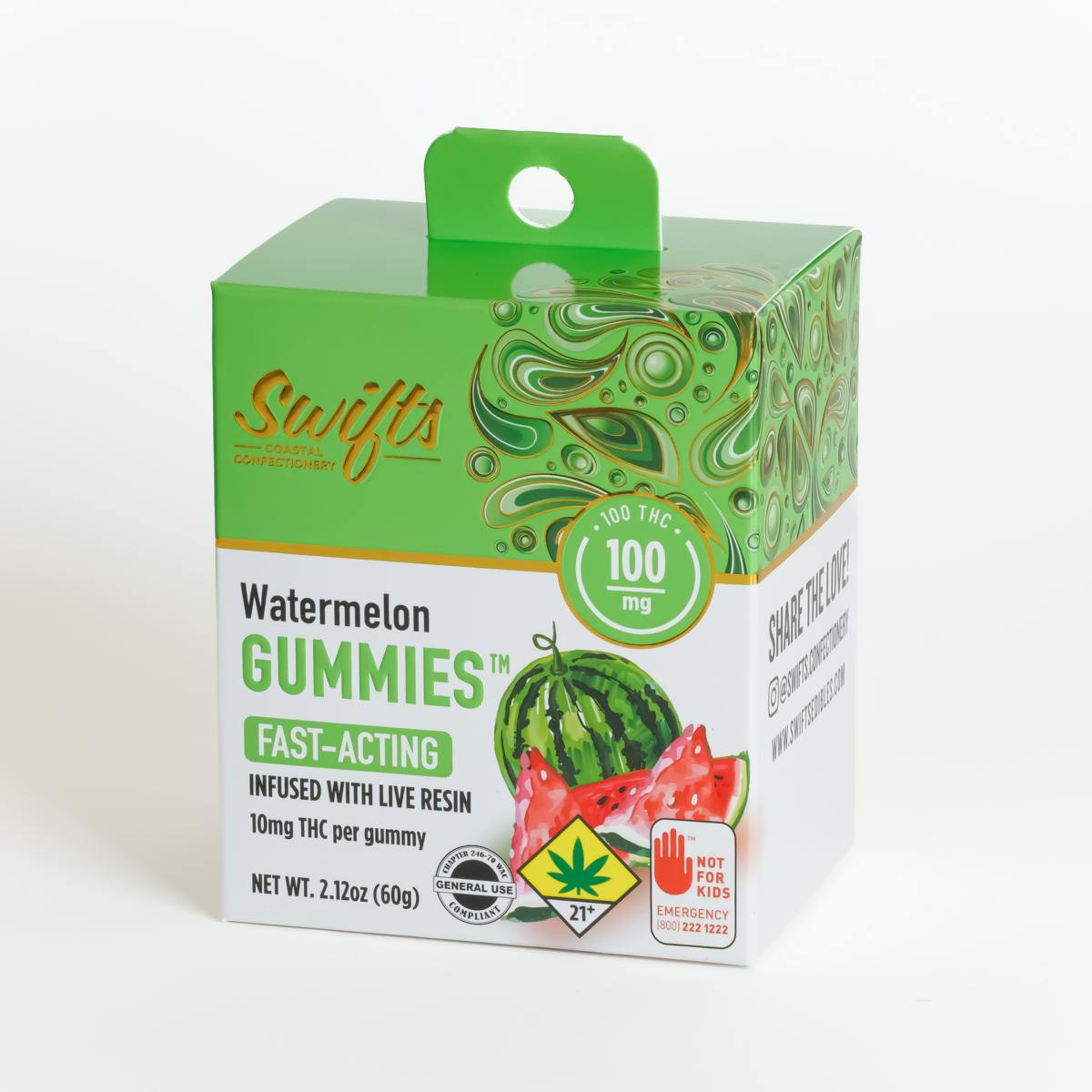 Swifts Watermelon | Live Resin Gummies - 100mg