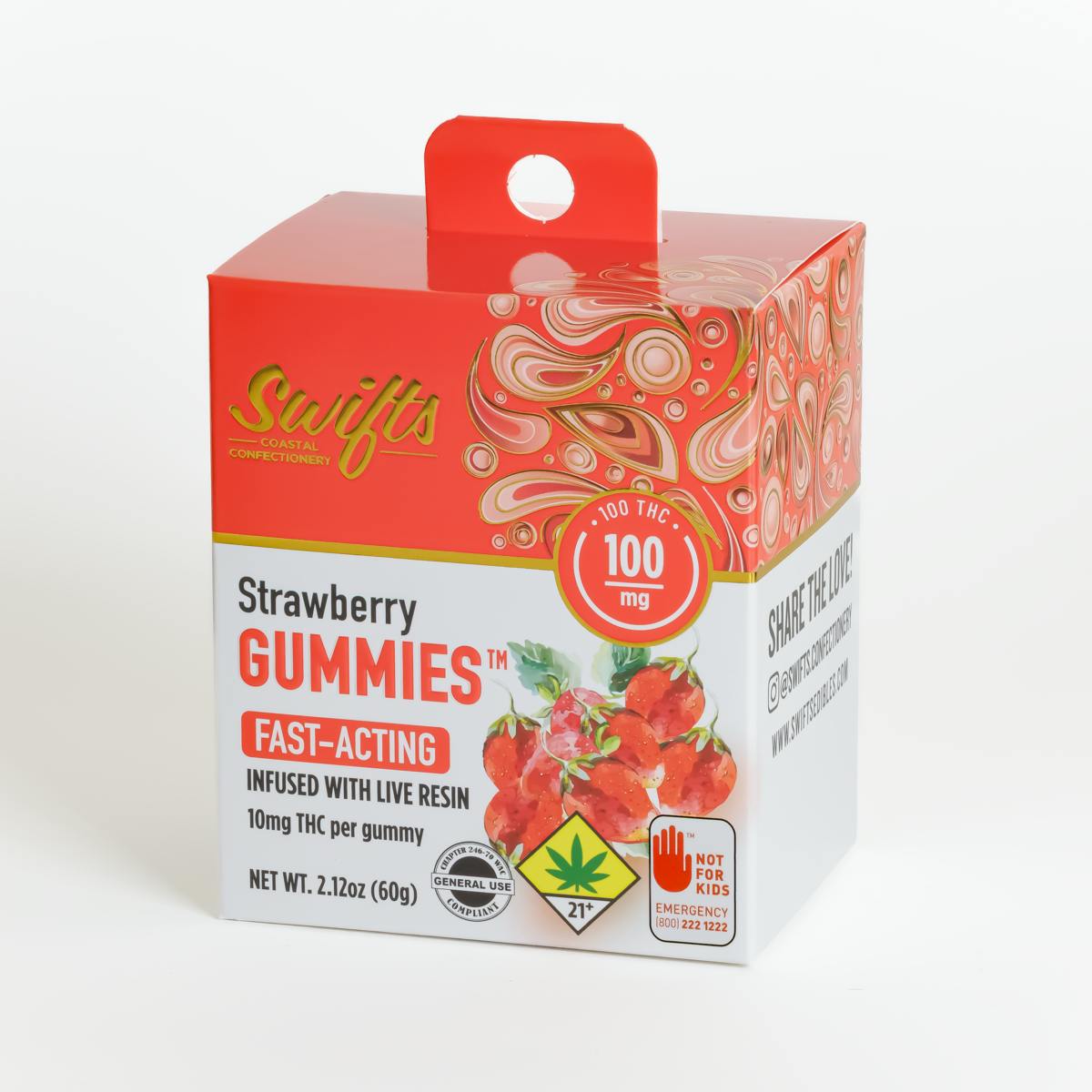 Swifts Strawberry | Live Resin Gummies - 100mg
