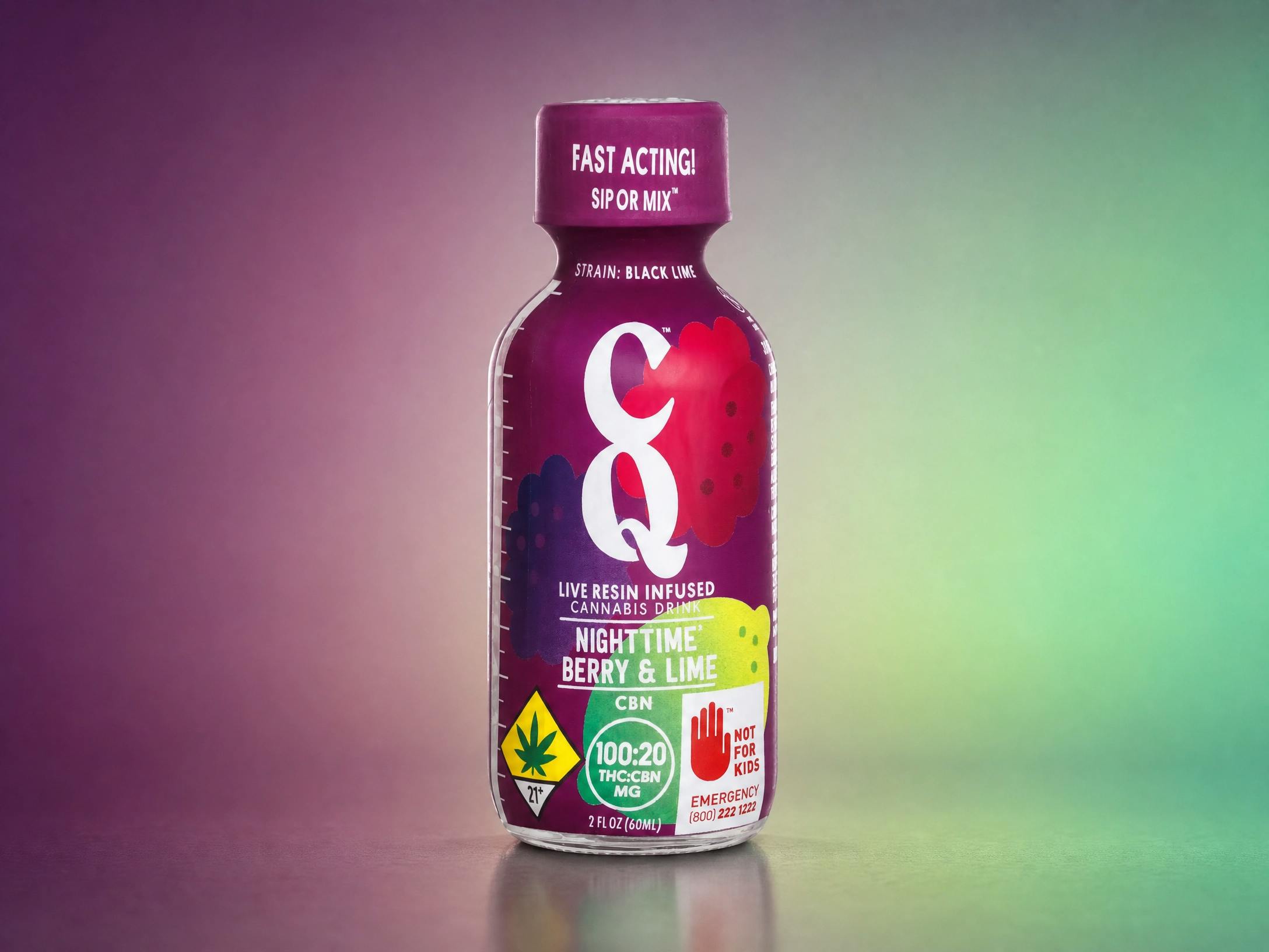 CQ 2oz Shots - Nighttime Berry & Lime Lemonade 120mg | 5:1 CBN - Sleep at Releaf 85624
