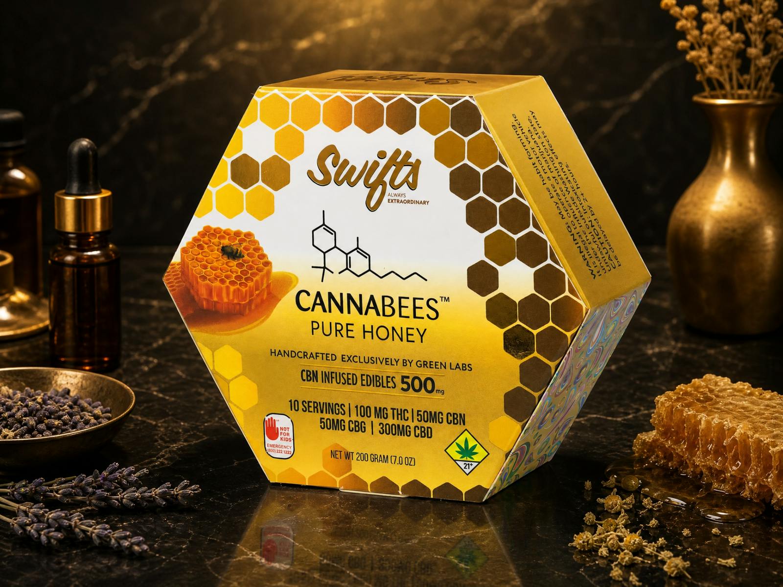 MAX Honey 500mg | CBD:THC:CBN:CBG by Swifts Edibles