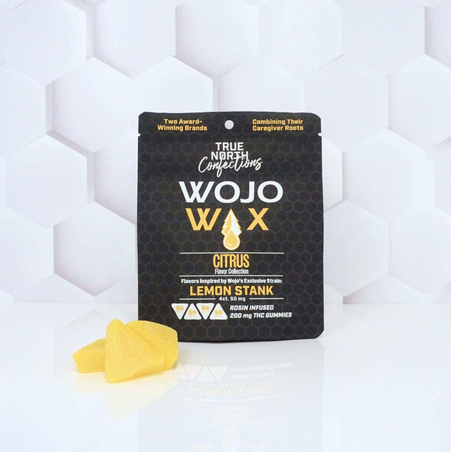 Wojo Co x True North - Lemon Stank - Live Hash Rosin Gummies 200mg 4pk