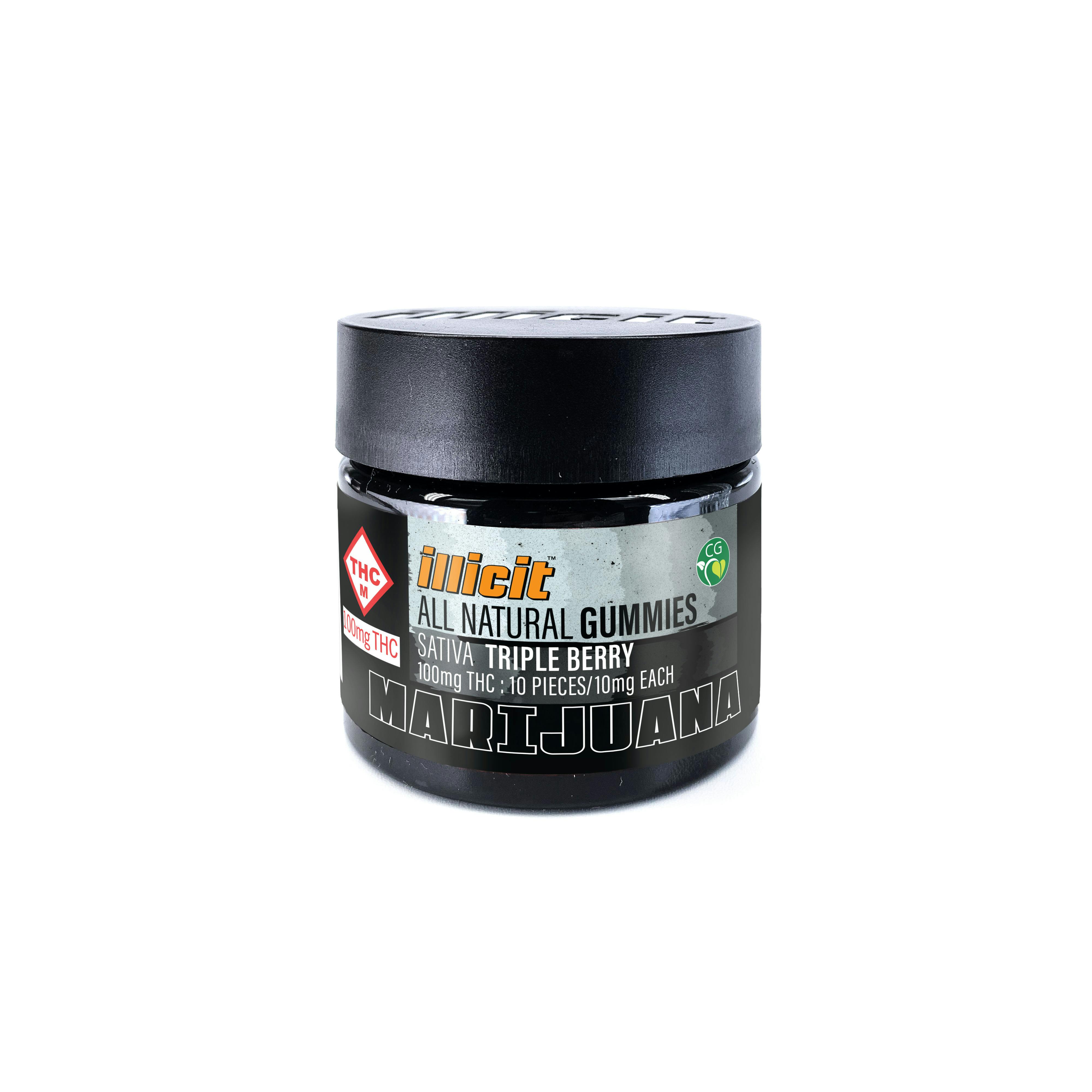 Triple Berry 100mg All Natural Gummies