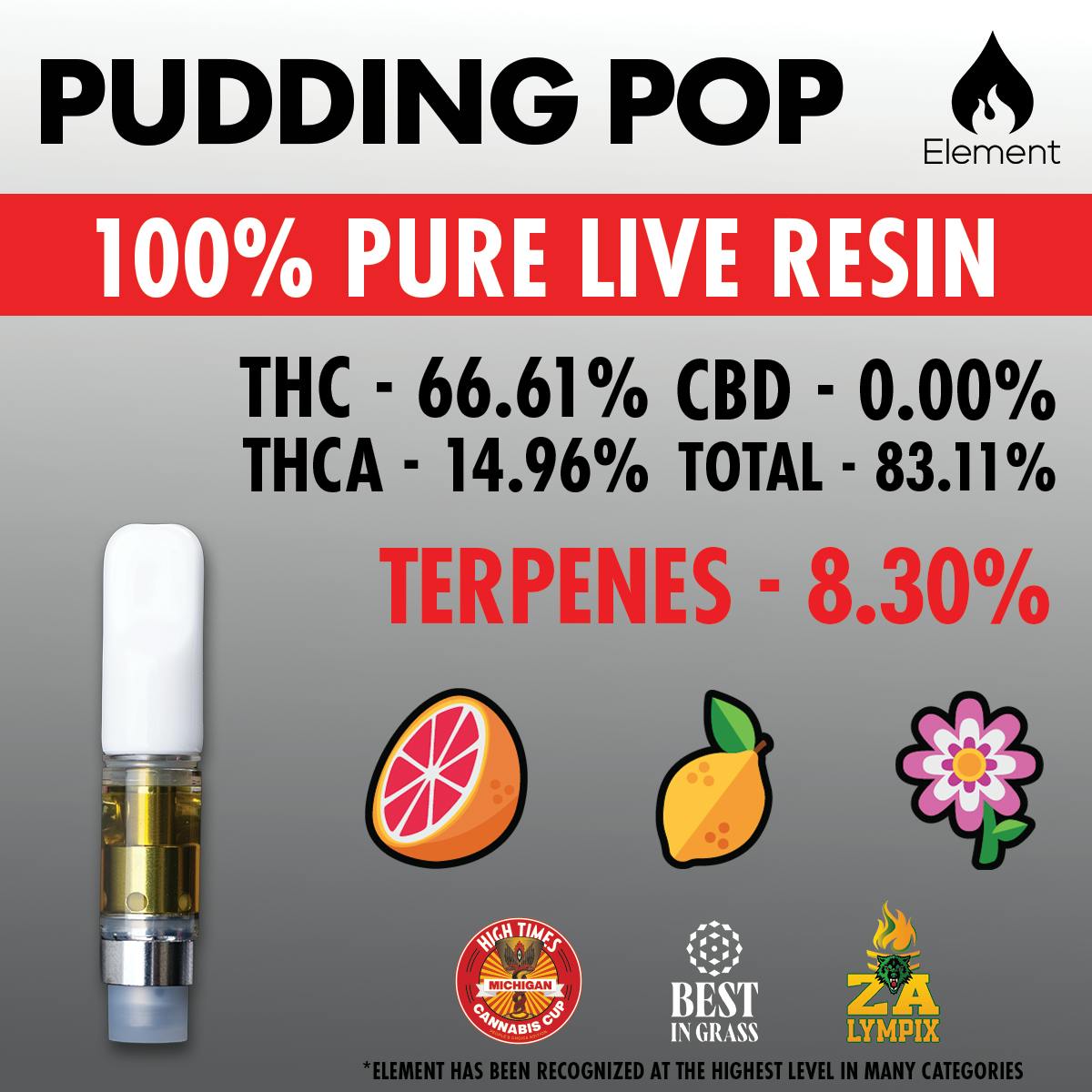 Element - Pure Live Resin Cart 0.5G - Pudding Pop