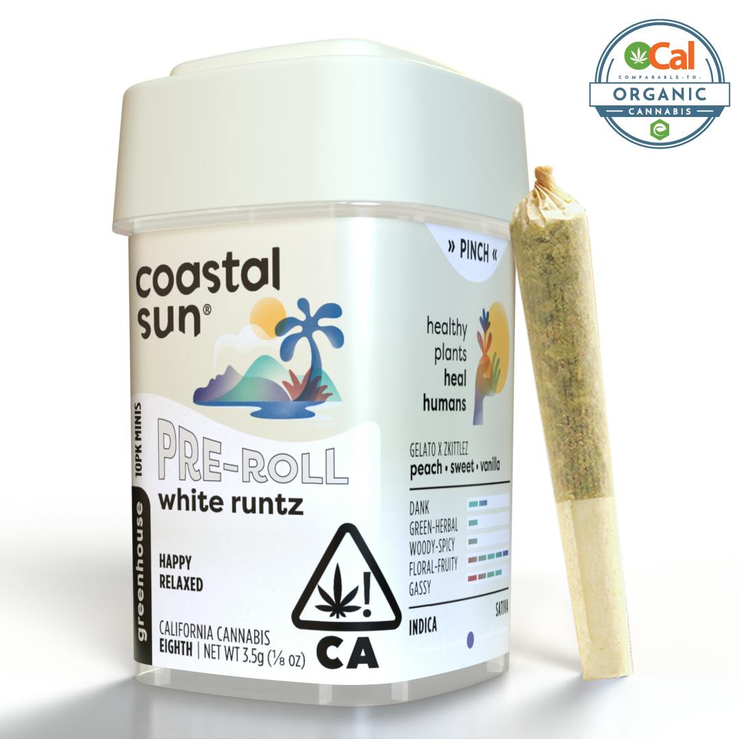 White Runtz Greenhouse 0.35g Pre-Roll 10pk 3.5g by Coastal Sun