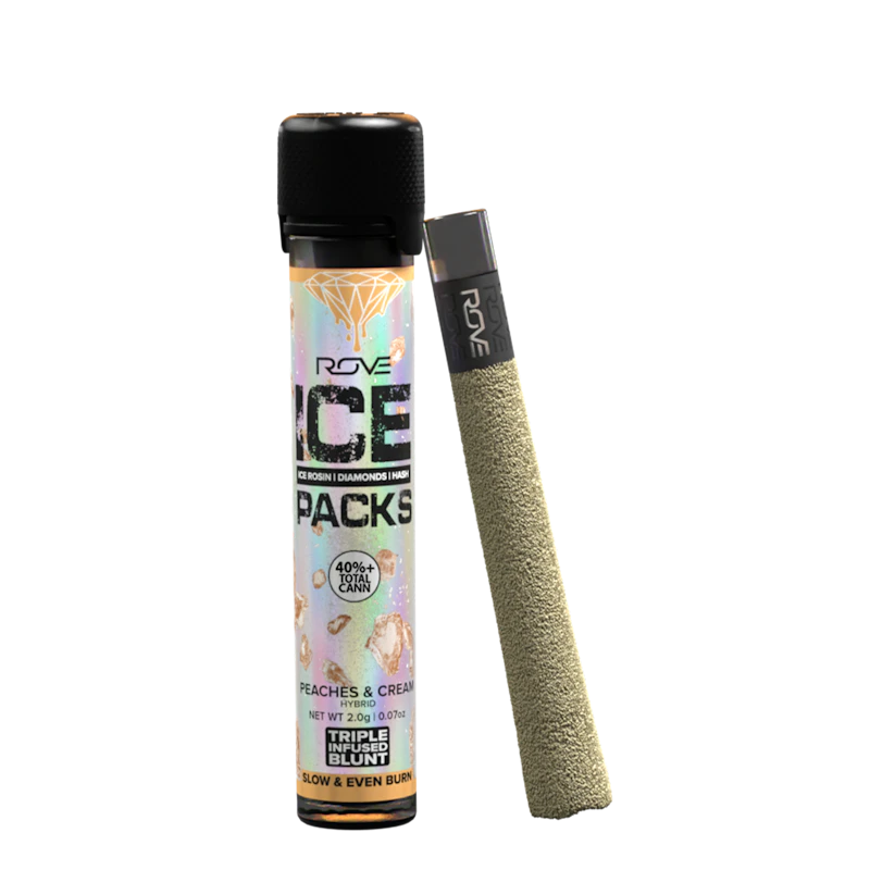 Rove Peaches & Cream - Infused Ice Pack Blunt (Rosin, Hash, and Diamonds) 2g, Infused Pre-Rolls