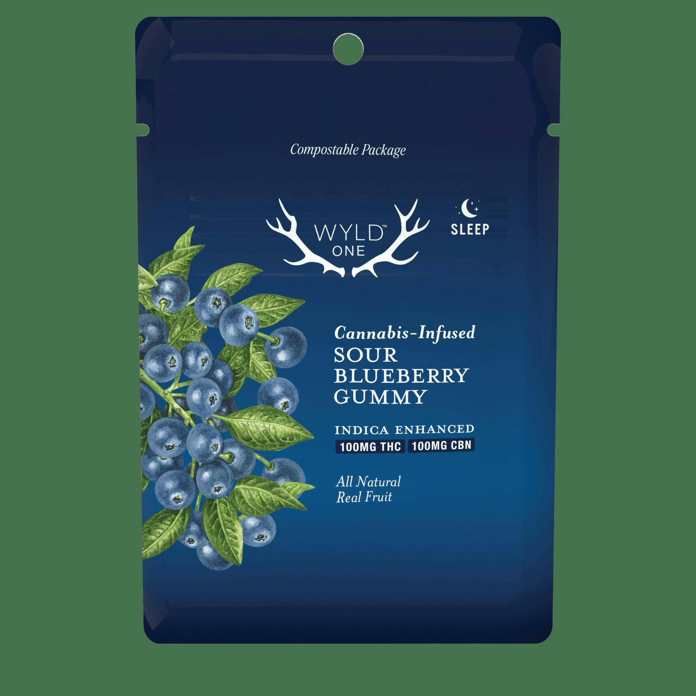 Sour Blueberry 1:1:1 THC:CBD:CBN Indica Enhanced Gummies | 100:100:100mg