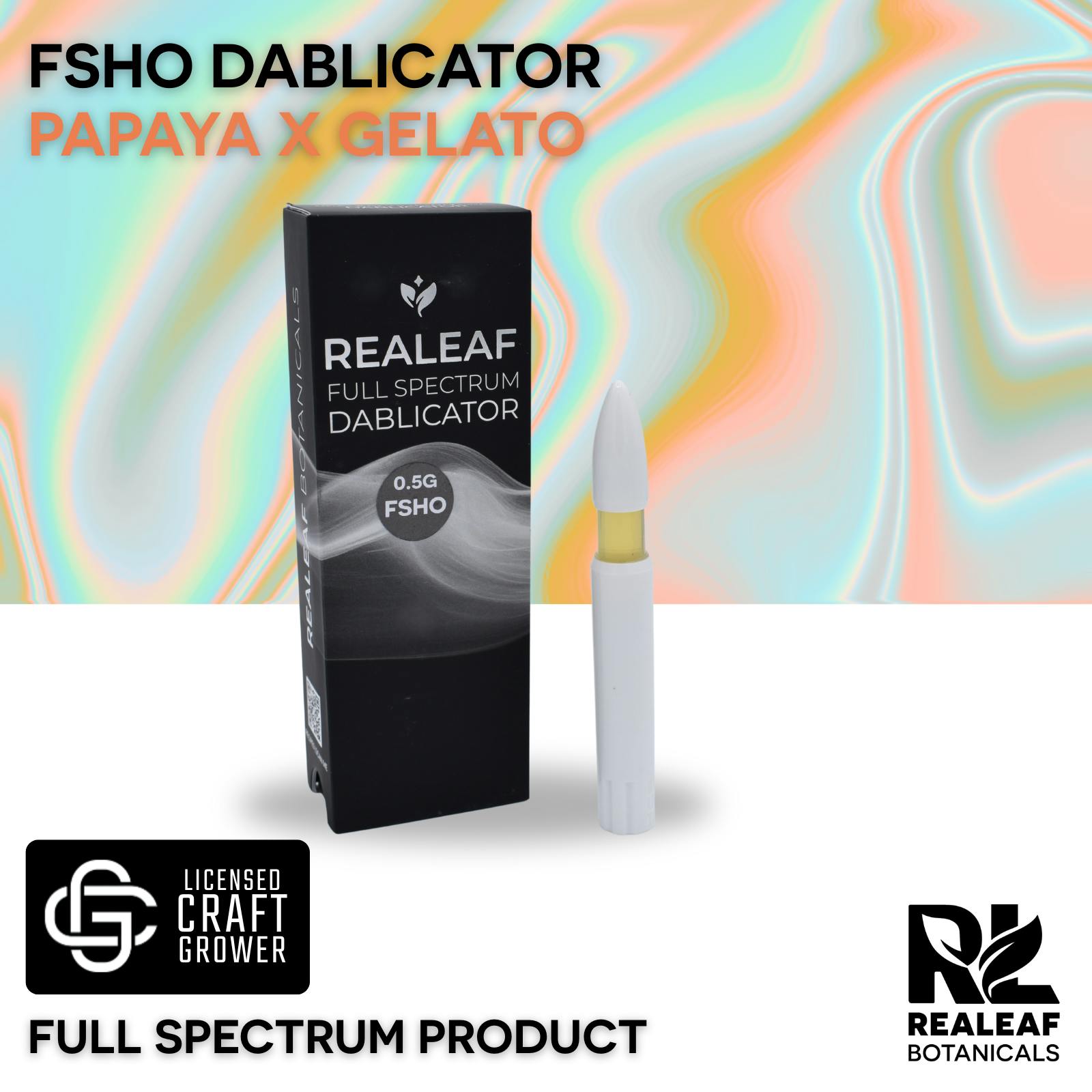 Realeaf FSHO Papaya x Gelato Dablicator 0.5g at Dispensary Namaste Hodgkins