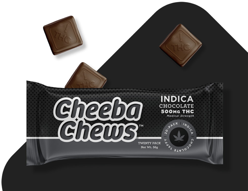 Indica Chocolate Taffy Chews | 500mg (20pk) by Cheeba Chews